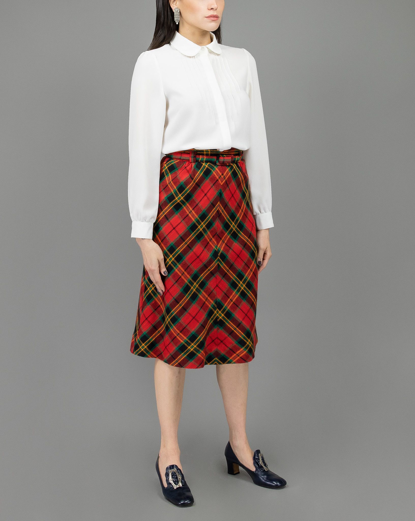 Vintage VintageTartan Plaid High Waisted A Line Midi Skirt Small Size 24" / US 00 / IT 34 - 3 Thumbnail