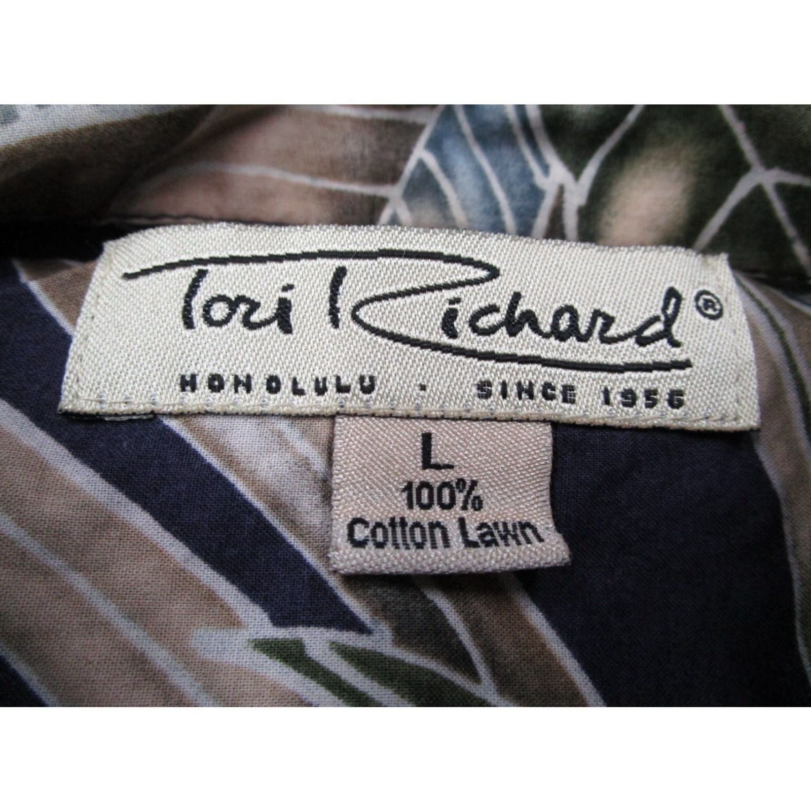 Tori Richard Tori Richard Shirt Mens Large Blue Button Up Hawaiian Tiki Cotton Lawn USA Size US L / EU 52-54 / 3 - 3 Thumbnail