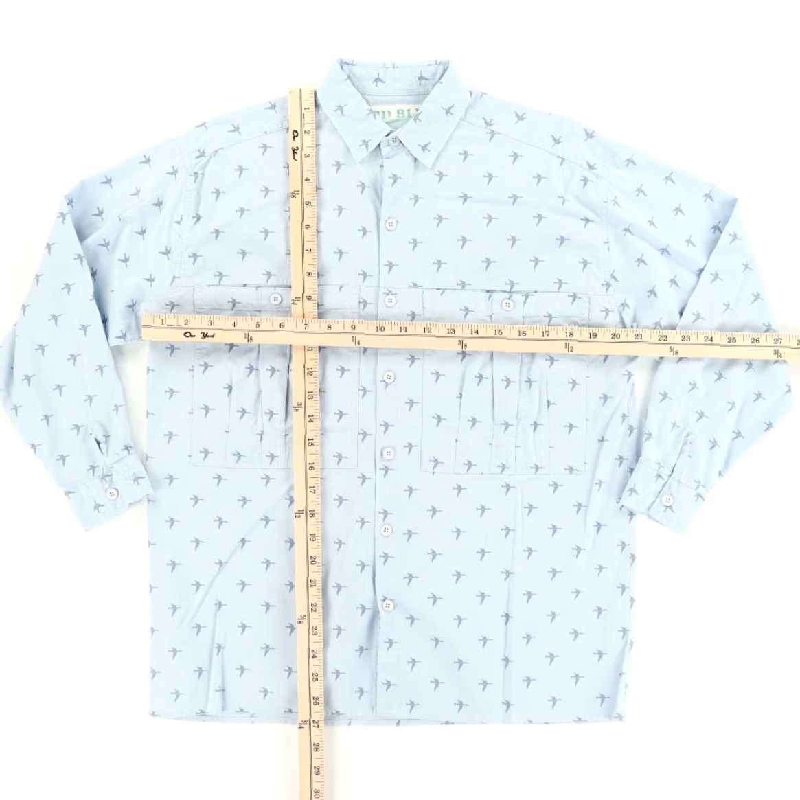 Vintage VTG Mixed Blues Goose Geese Print All Over Print 3/4 Sleeve Button Up Shirt Blue Women's S Size S / US 4 / IT 40 - 3 Thumbnail