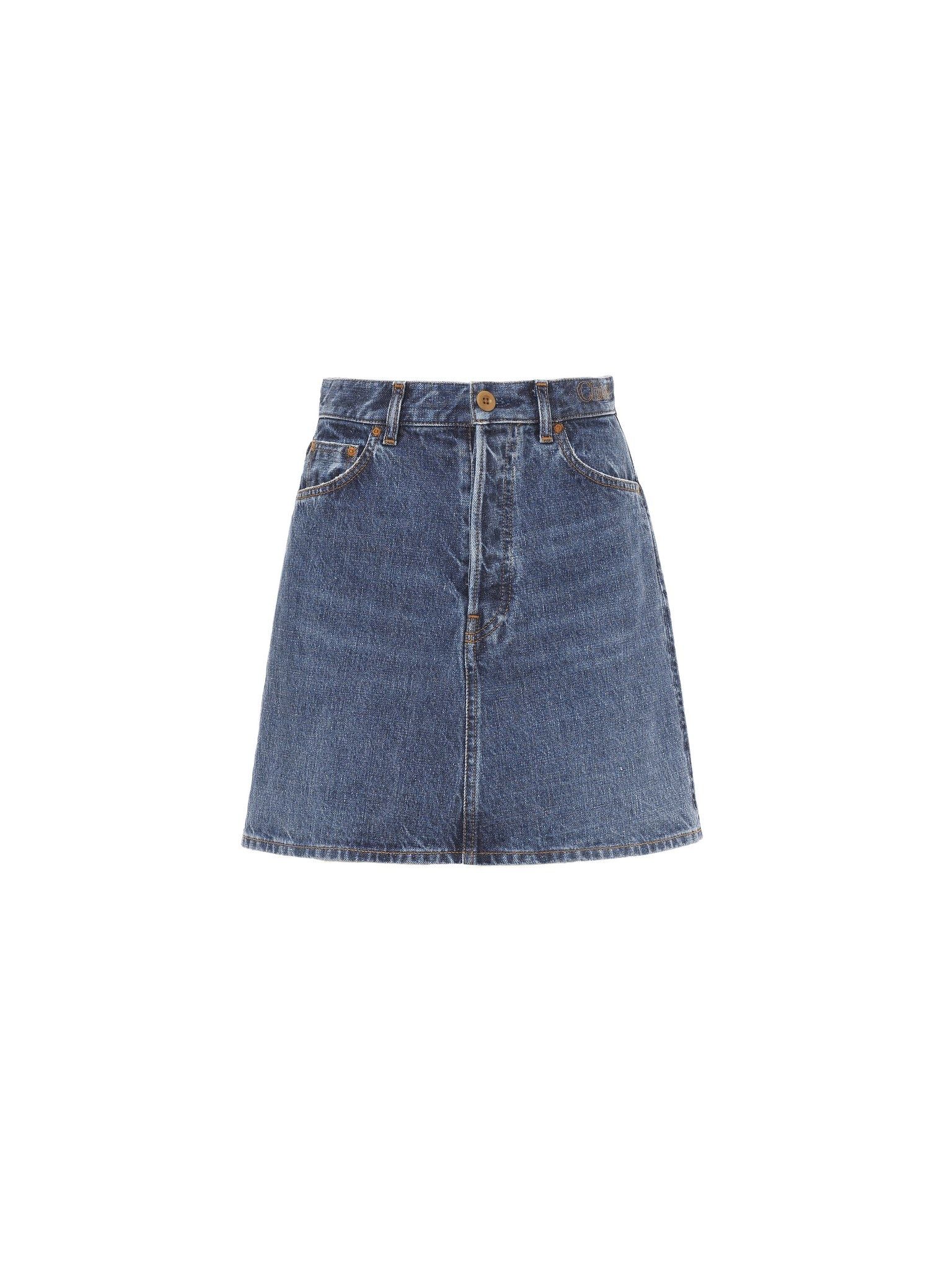 Chloe o1loc1c0425 CHC22 Mini Skirt in Dusky Blue Size 25" / US 0 / IT 36 - 1 Thumbnail