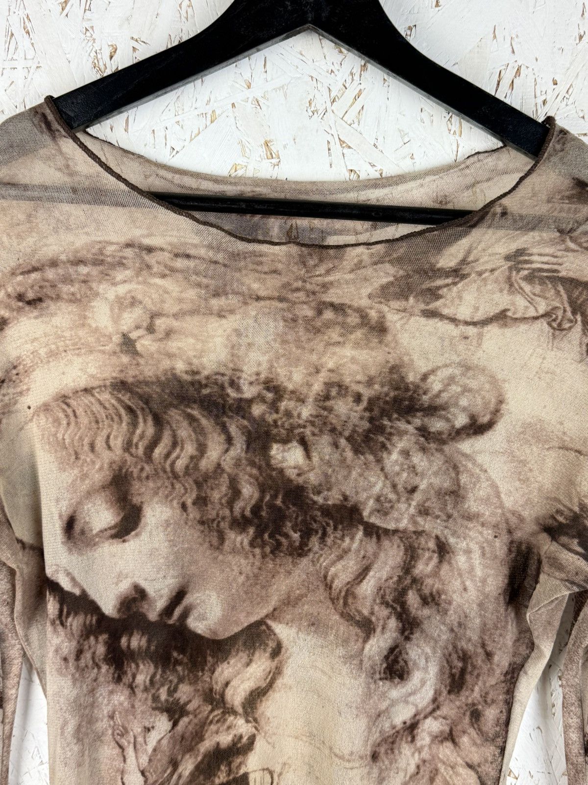 Jean Paul Gaultier 90s Jean Paul Gaultier SS1998 Renaissance Print Mesh Shirt M Size M / US 6-8 / IT 42-44 - 4 Thumbnail