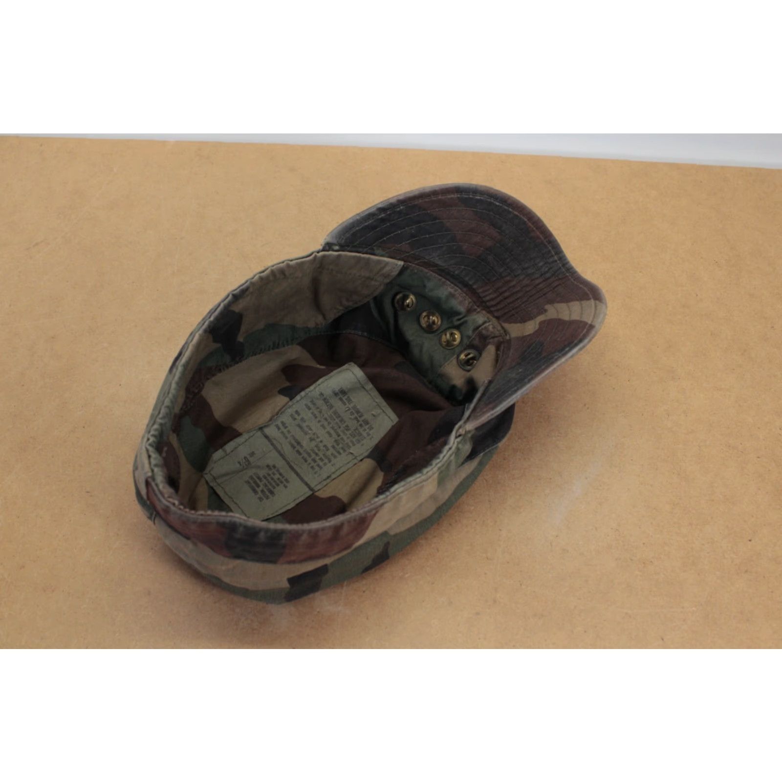 Vintage VINTAGE US ARMY ISSUE Hat Cap Camouflage Woodland Camo 6 ¾ Atlas Pins BDU Army Cap Unisex Adults Mens Size ONE SIZE - 6 Thumbnail