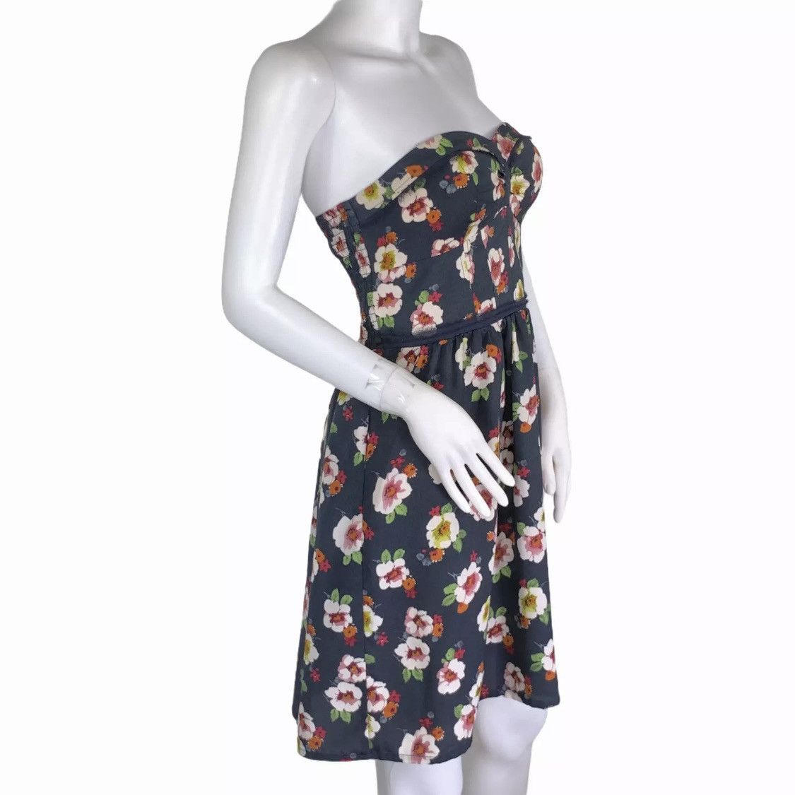 American Eagle Outfitters AE American Eagle Strapless Floral Print Mini Dress Size L / US 10 / IT 46 - 3 Thumbnail