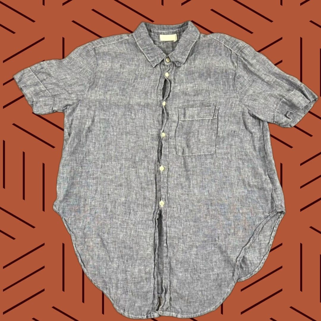 Vintage CP SHADES Shirt Mens Large Blue 100% Linen Button Up Summer Casual USA Shirt Men Large Blue Linen Button-Up Short Sleeve Casual USA Size US L / EU 52-54 / 3 - 1 Thumbnail