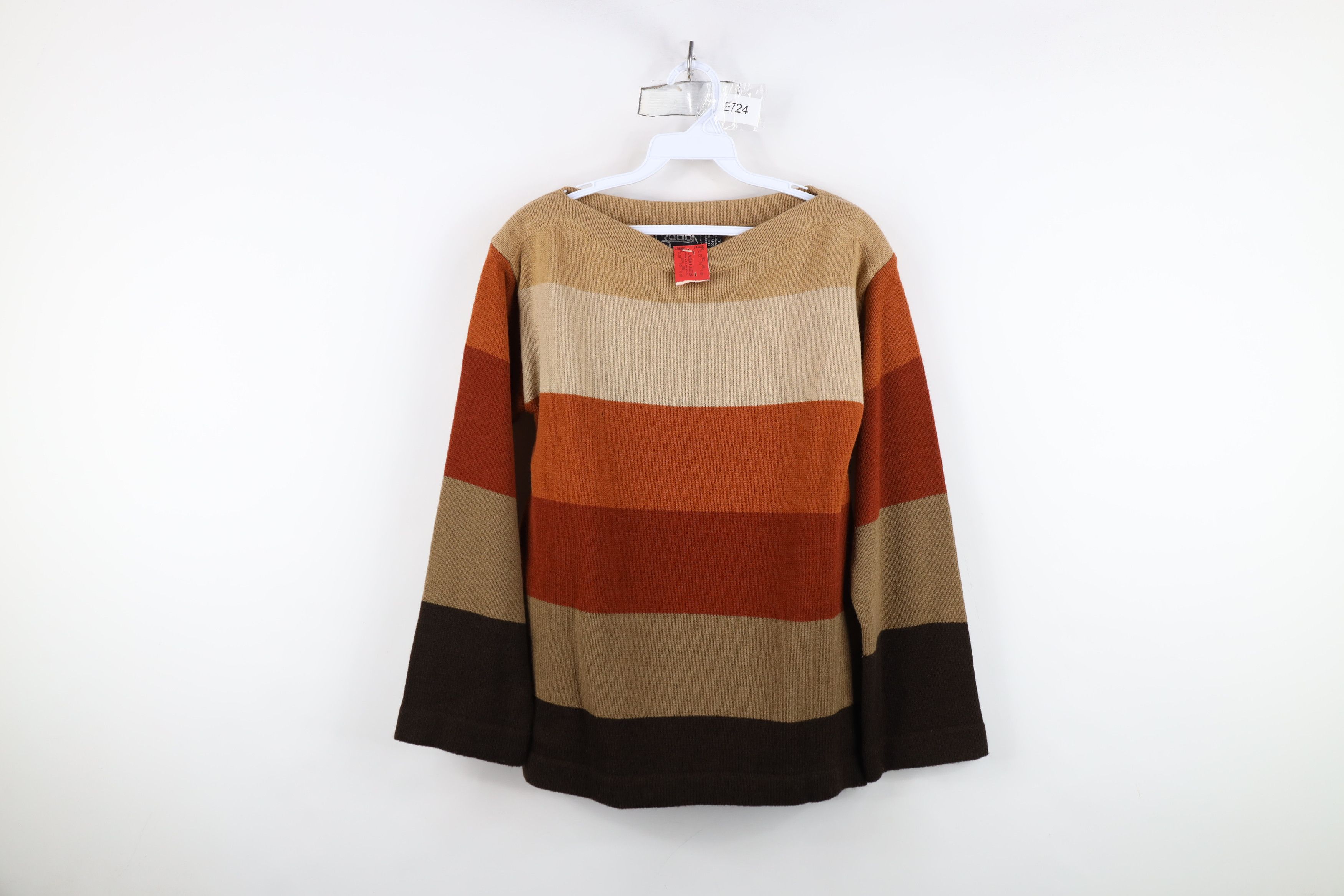 Vintage Deadstock Vintage 70s Mid Century Modern Knit Sweater Size L / US 10 / IT 46 - 1 Thumbnail