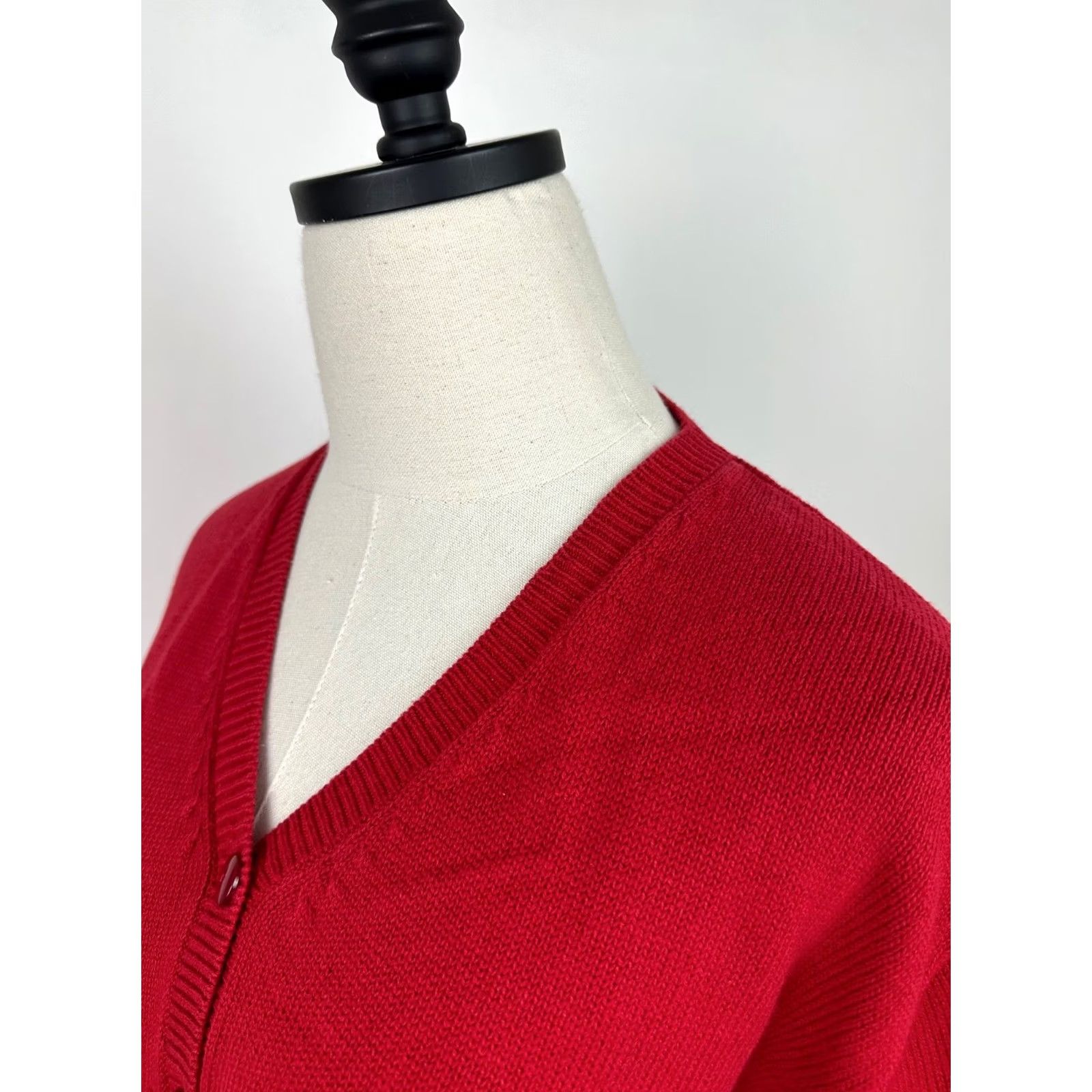 Vintage VINTAGE Lise J. Cardigan Sweater Womens Large Red Cotton Short Sleeve Navy? Size L / US 10 / IT 46 - 4 Thumbnail