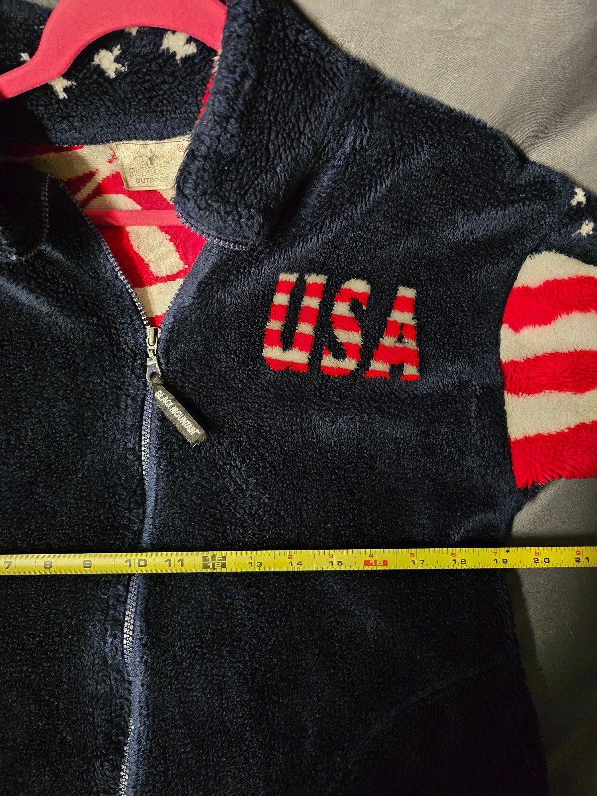 Other Black Mountain USA Flag Jacket Womens L Plush Fleece RARE Size L / US 10 / IT 46 - 6 Thumbnail