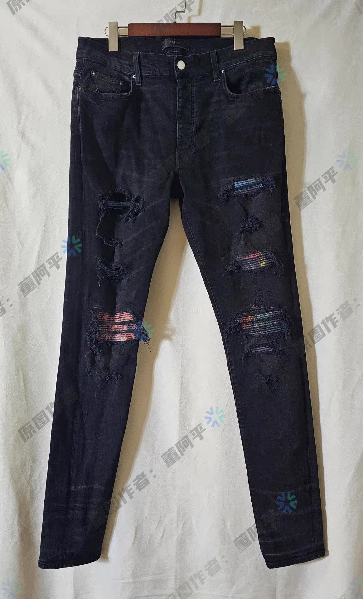 Amiri Distressed Black Denim Pants Size 38 Size US 27 - 1 Thumbnail