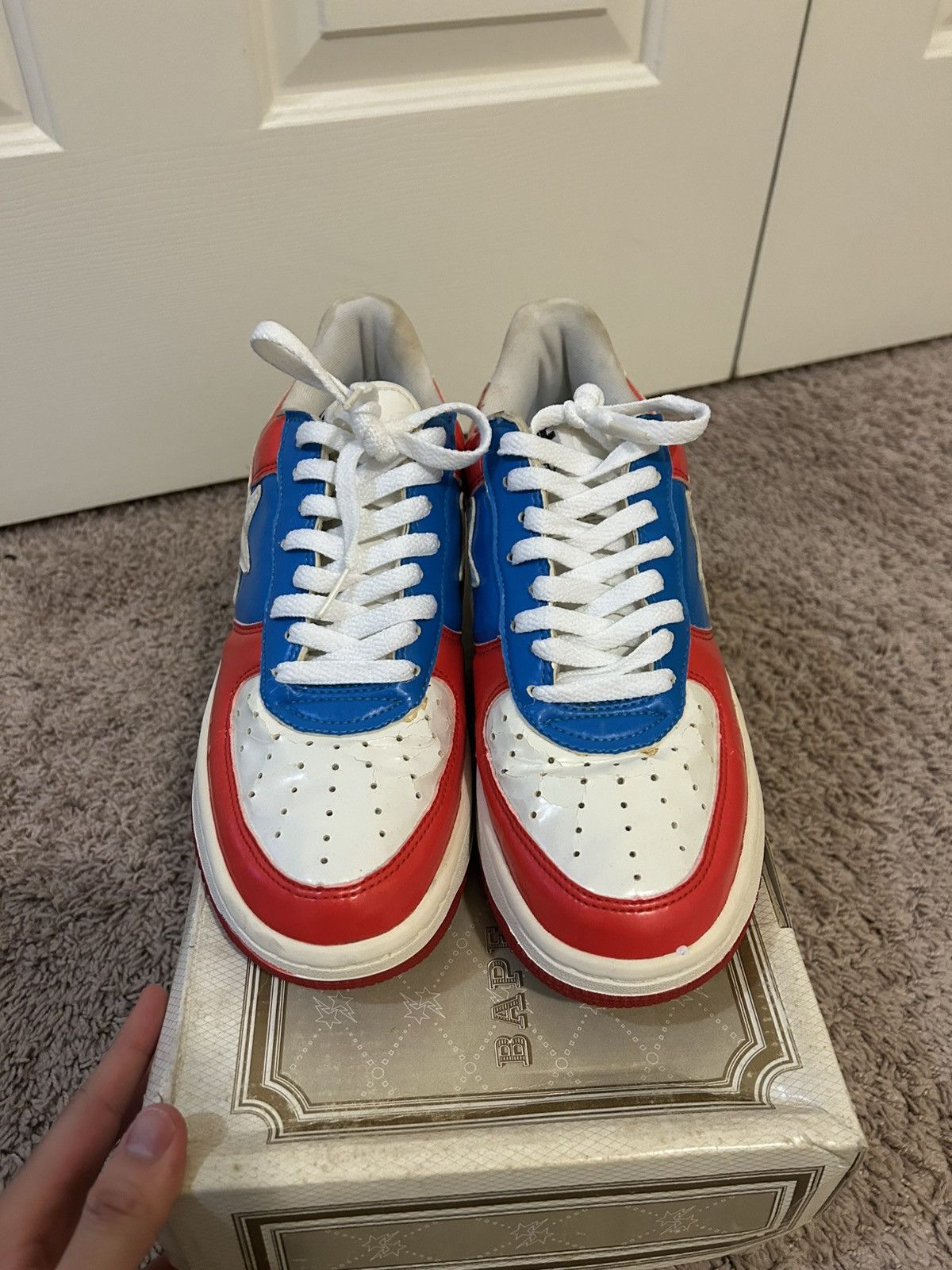 Bape Bapesta FS-001 Red/Blue/White - Size 9.5 Size US 9.5 / EU 42-43 - 2 Thumbnail