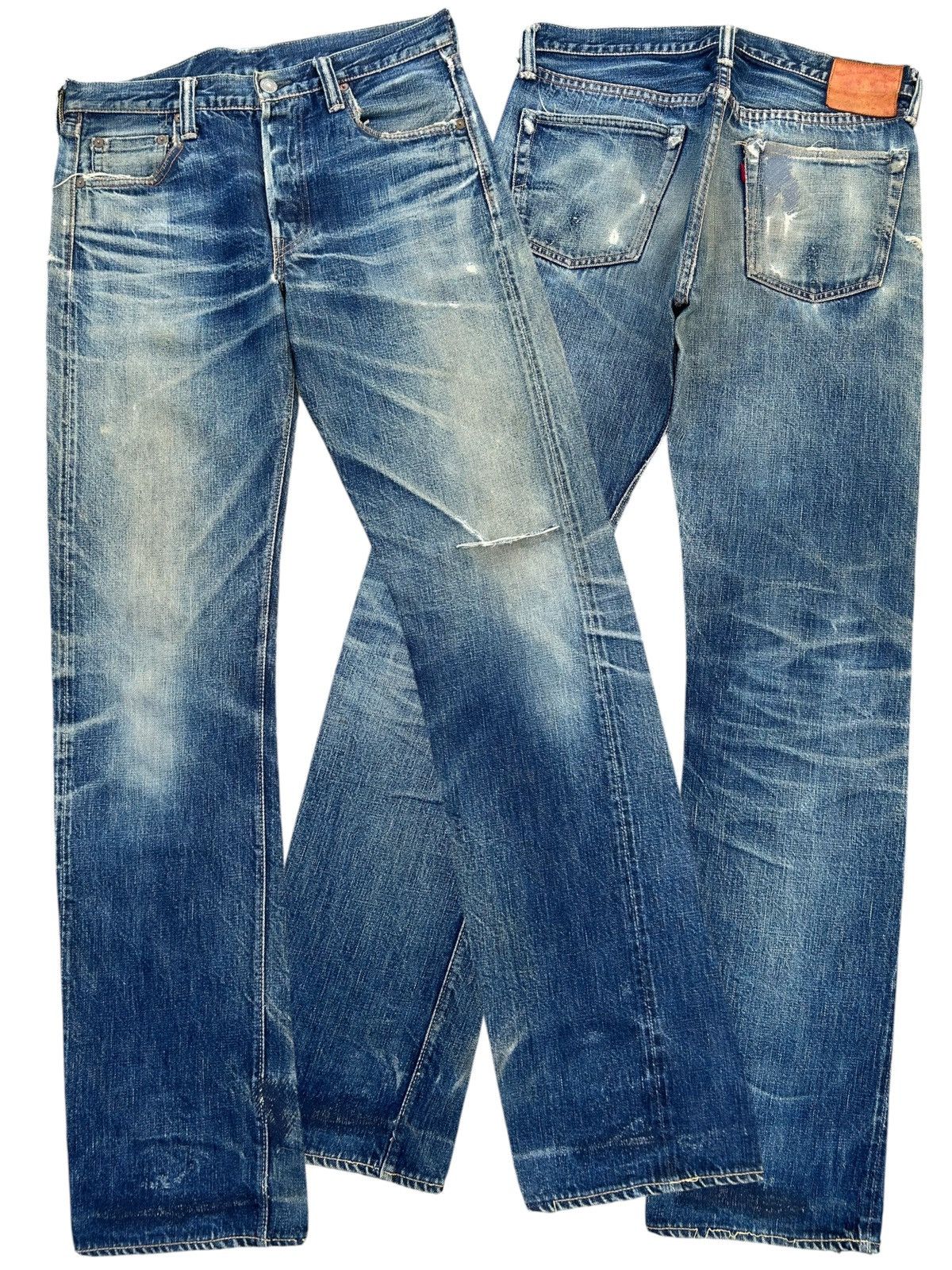 Kapital Vintage Full Count Selvedge Distressed Repair Denim Jeans Size US 30 / EU 46 - 1 Thumbnail
