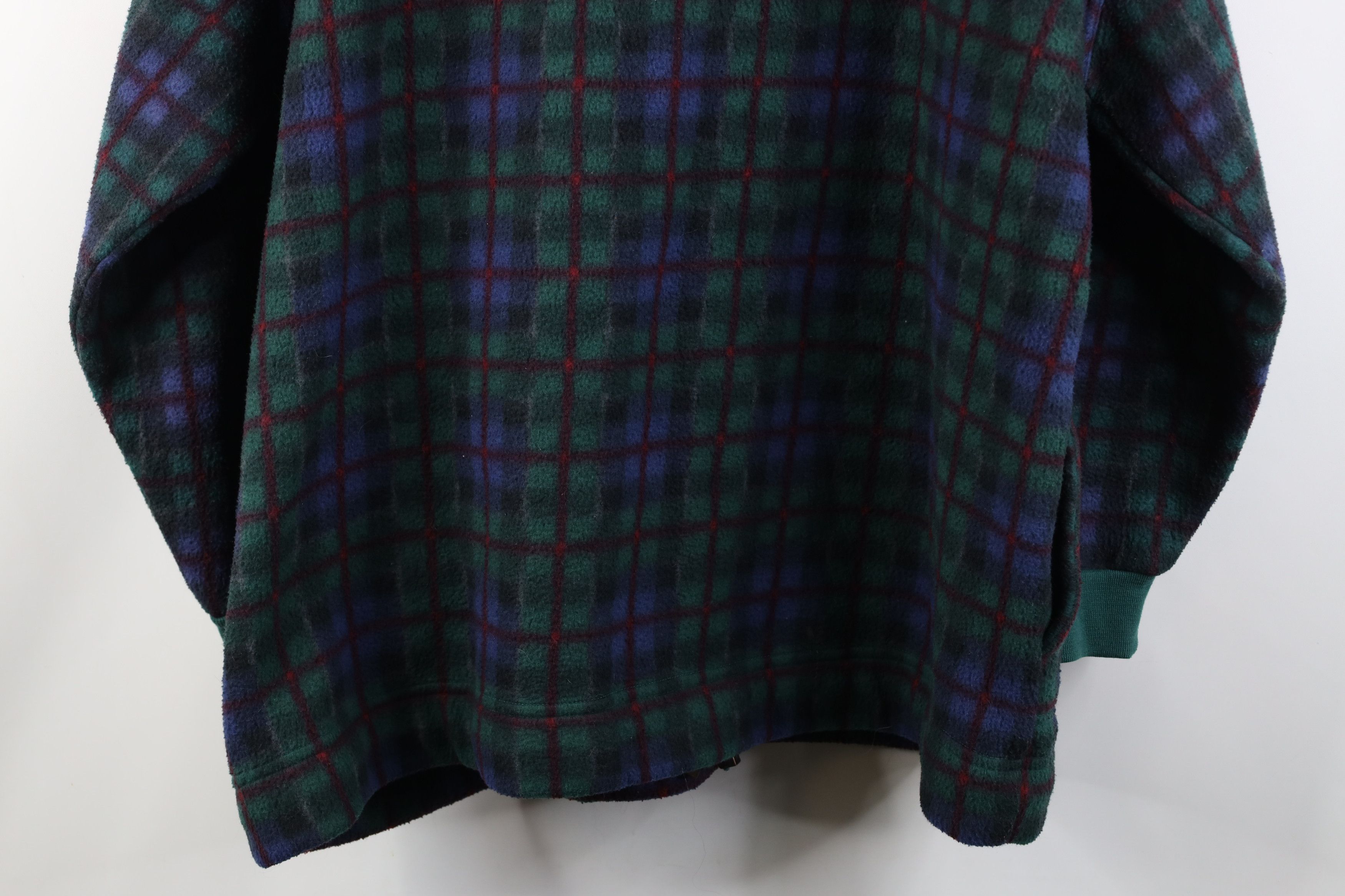 Vintage Vintage 90s Streetwear Fit Pullover Fleece Sweater Plaid Size L / US 10 / IT 46 - 12 Thumbnail