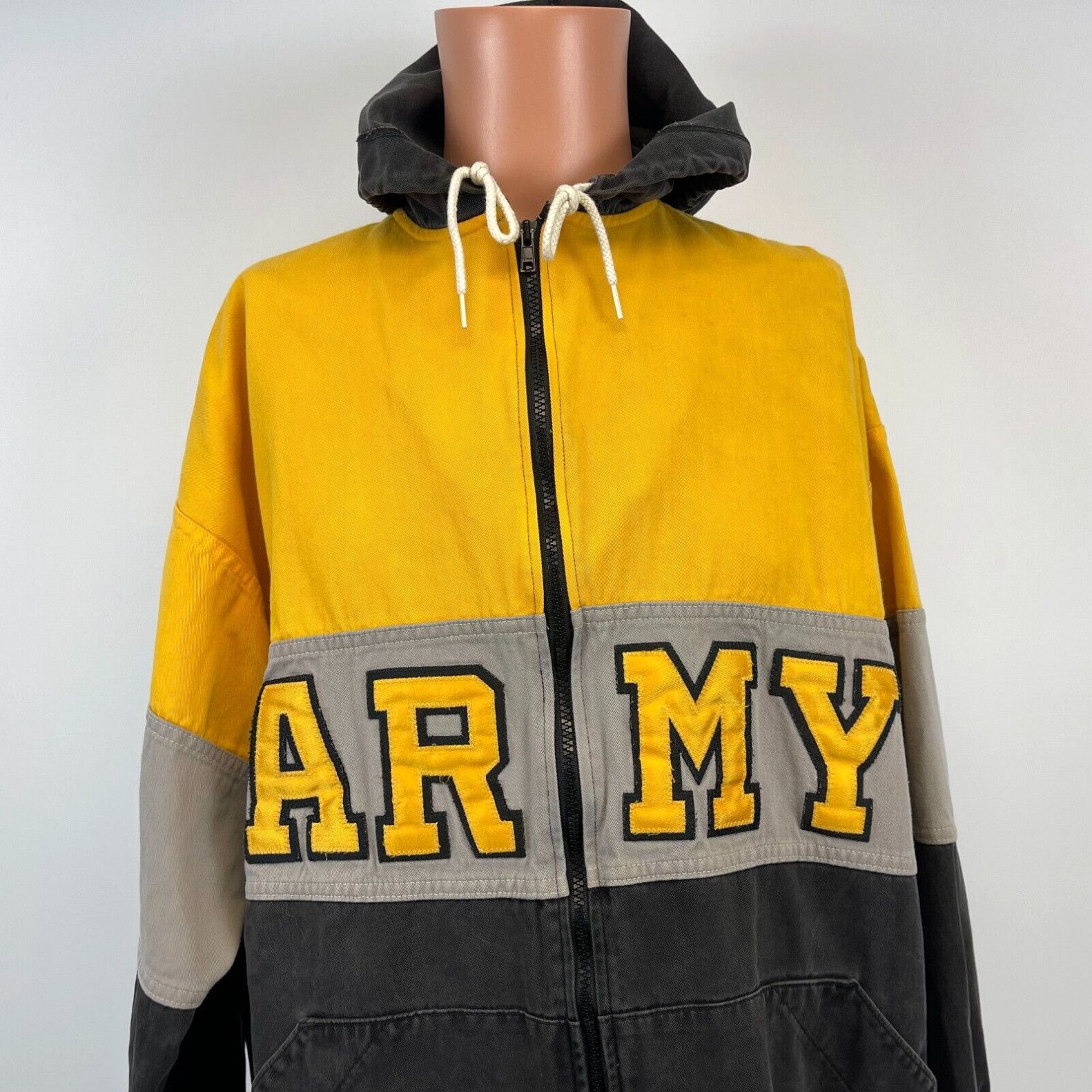 image of Barbarian Sportswear United States Army Full Zip Hoodie Sweatshirt VTG 90's M in White (Size XL)