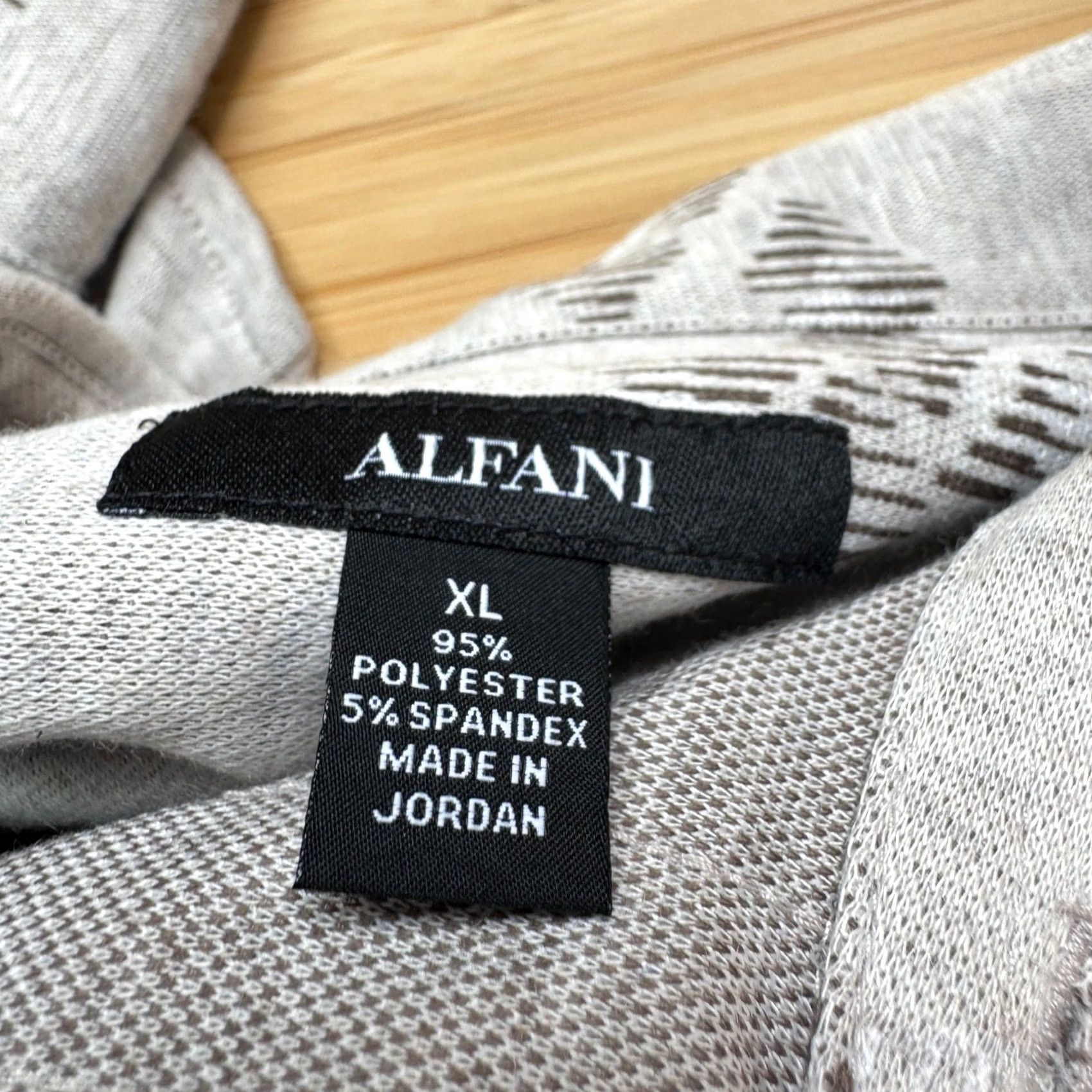 Alfani Alfani Mens XL Silver Cloud Jacquard Knit Button Down Long Sleeve Shirt Size US XL / EU 56 / 4 - 4 Thumbnail