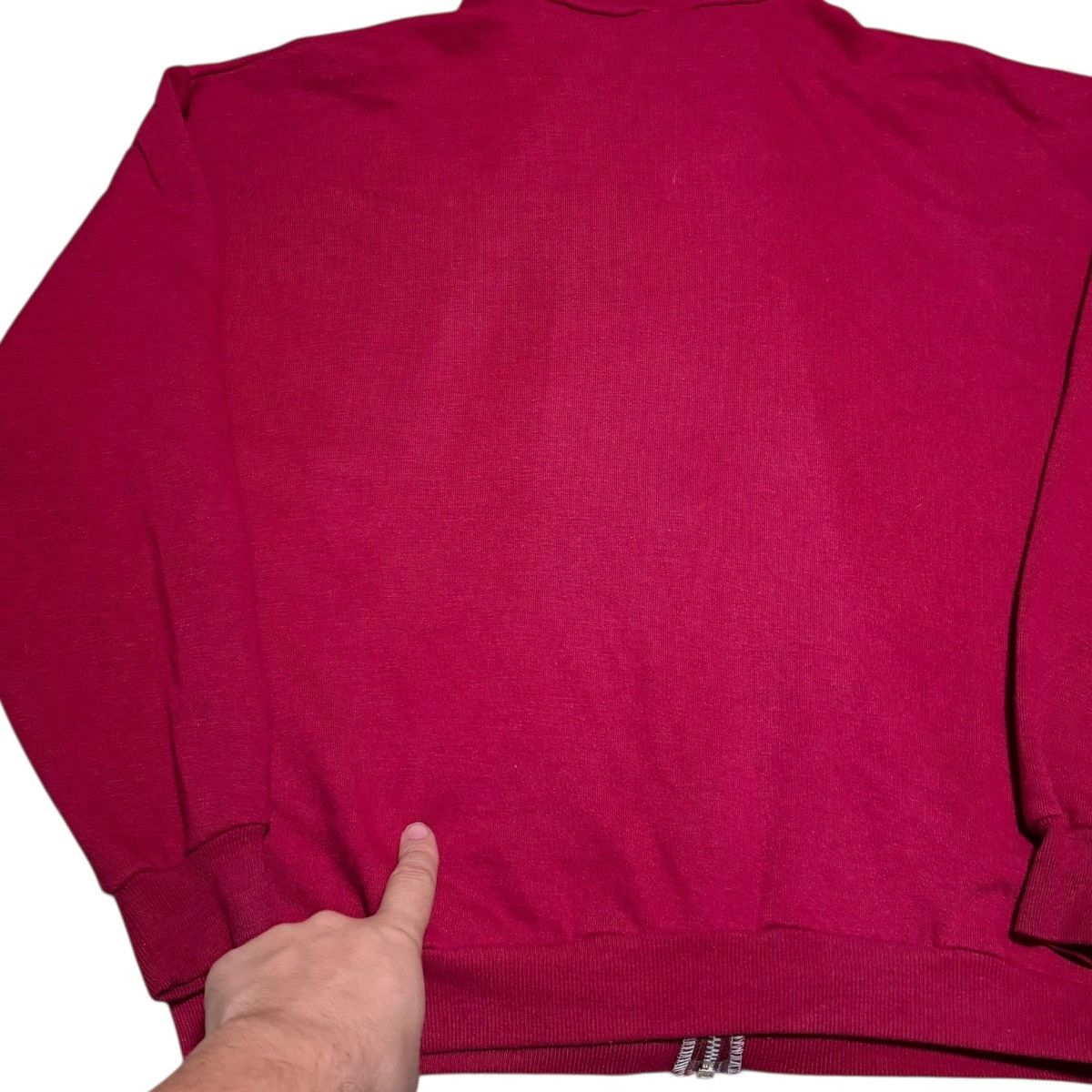 Sears × Vintage 70s Sears Red Stained Zip Hoodie Adult XL (Boxy Small) Size US S / EU 44-46 / 1 - 4 Thumbnail