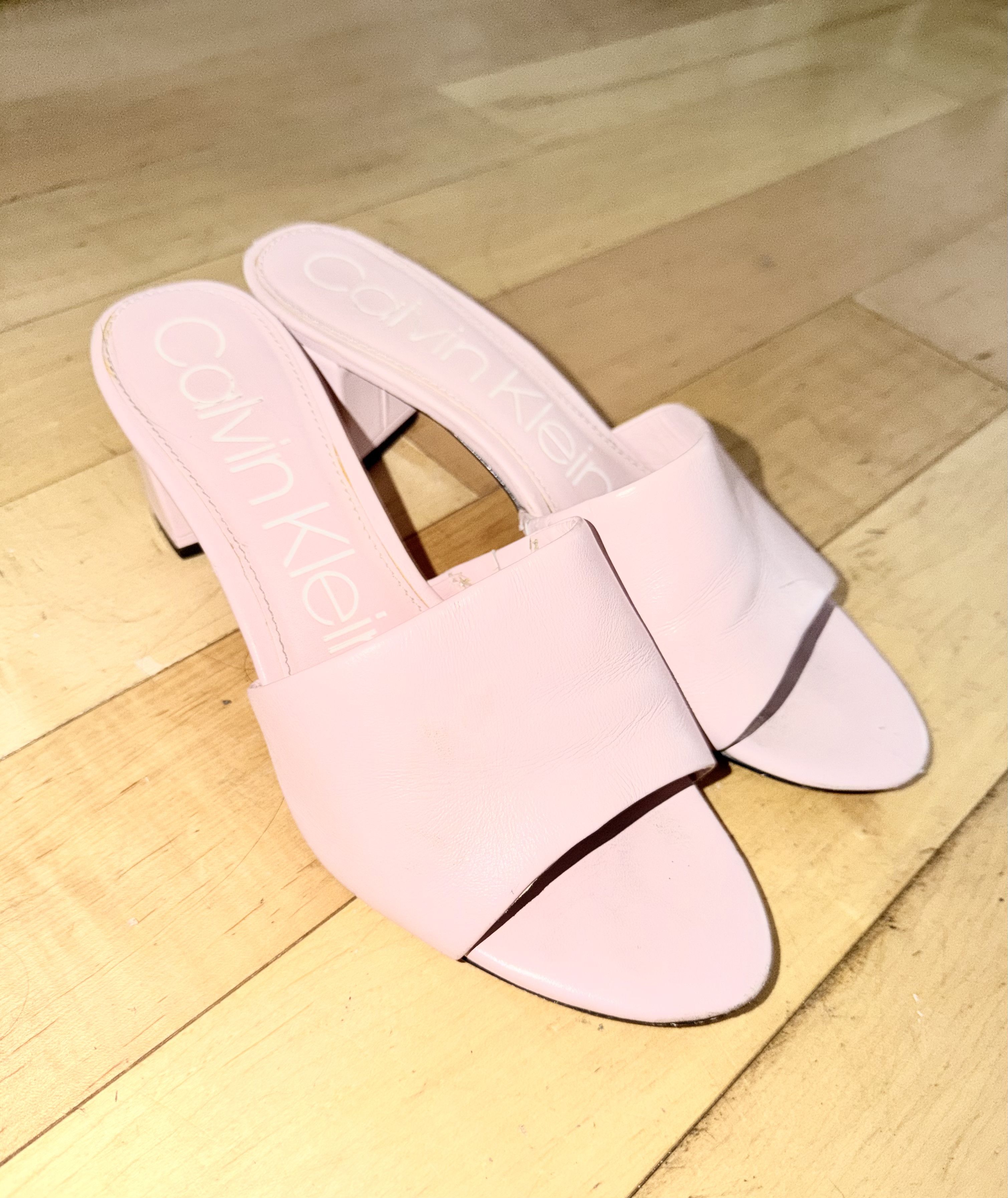 Calvin Klein Calvin Klein 'Noelly' Pink Leather Mule Sandal Heel Size US 8 / IT 38 - 5 Thumbnail