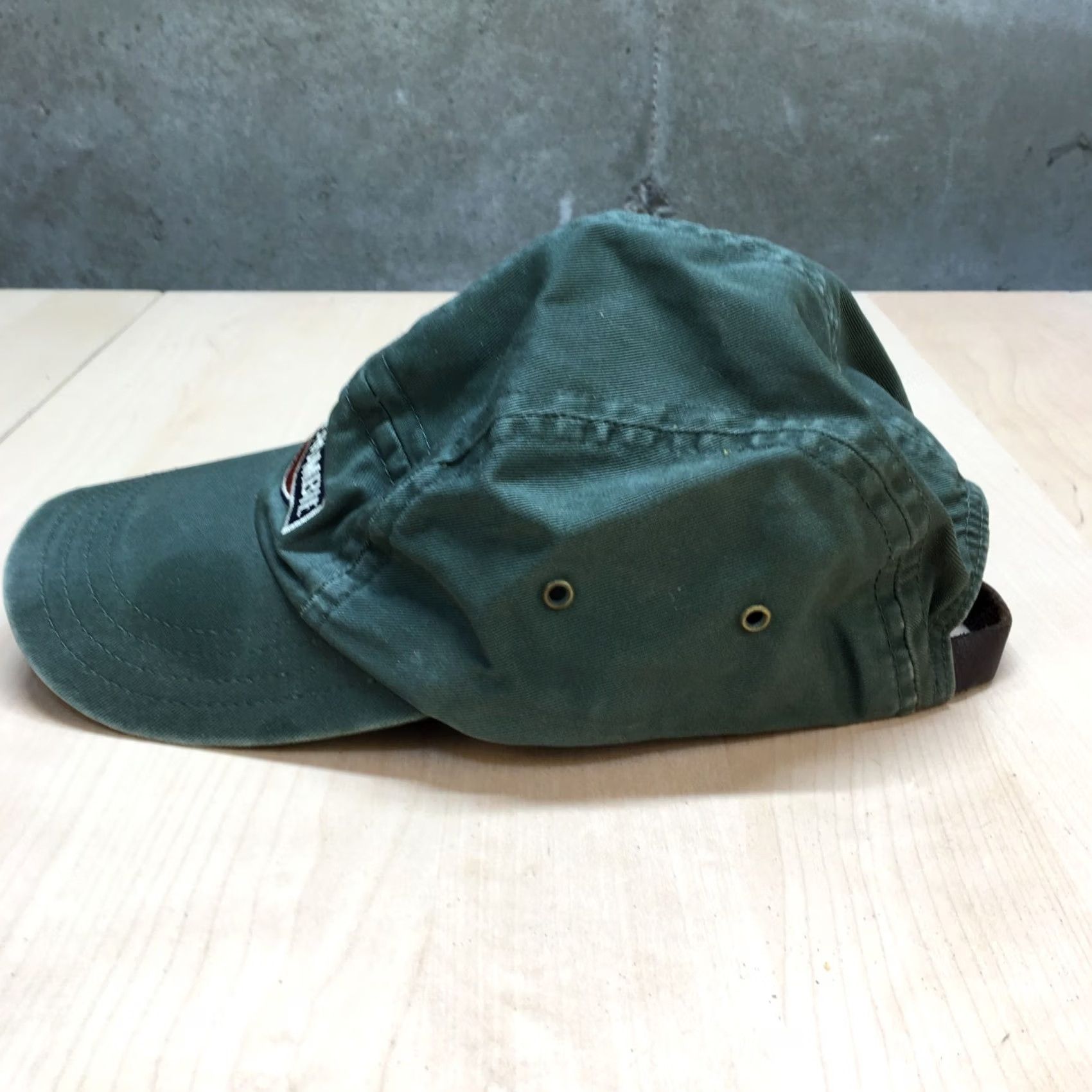 Abercrombie & Fitch VINTAGE Abercrombie & Fitch 5 Panel Camp Hat Adult OS USA Made OD Green Leather Hat Size ONE SIZE - 5 Thumbnail