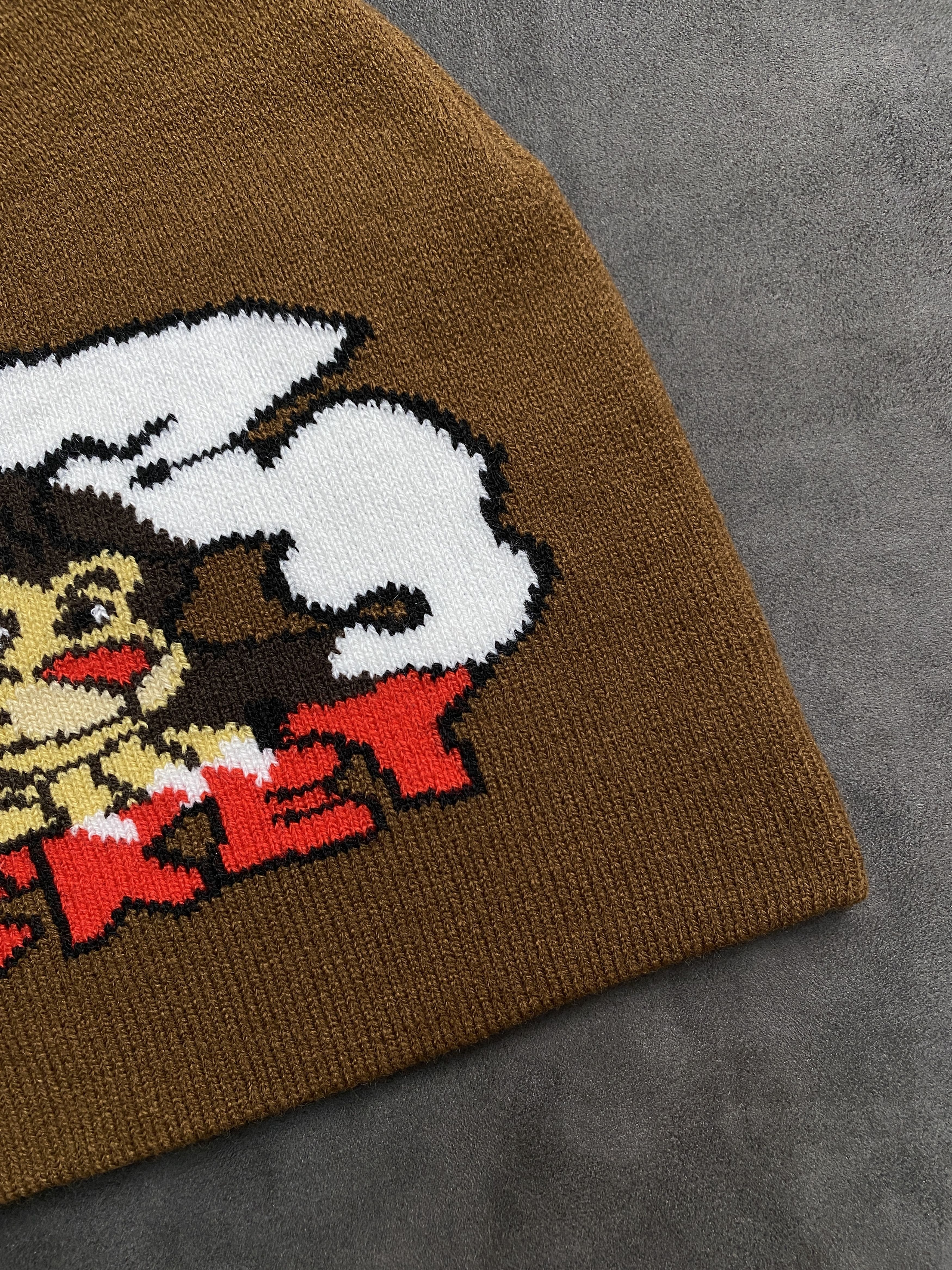 Japanese Brand Rare Anime Ockey Graphic No Cuff Beanie Skully Hat Pink OS Size ONE SIZE - 4 Thumbnail