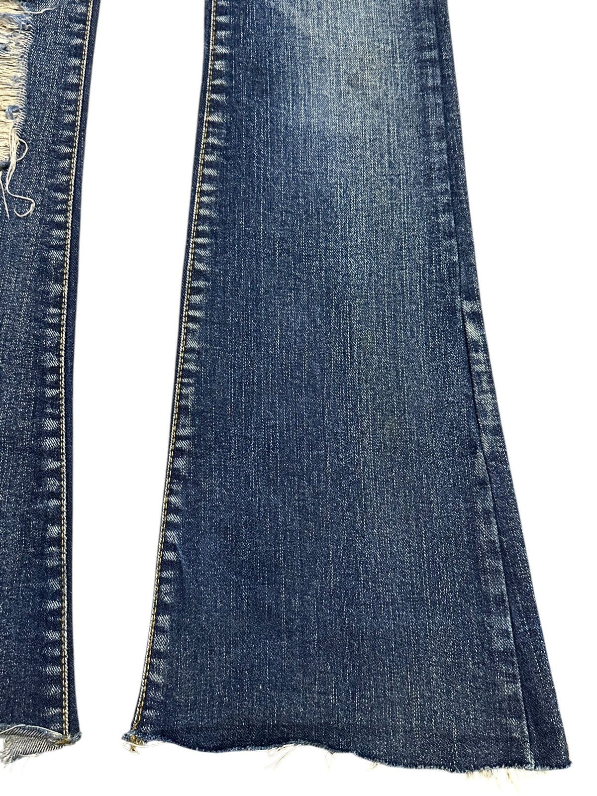 If Six Was Nine Vintage Japanese Brand Double Waist Distressed Flare Jeans Size US 28 / EU 44 - 8 Thumbnail