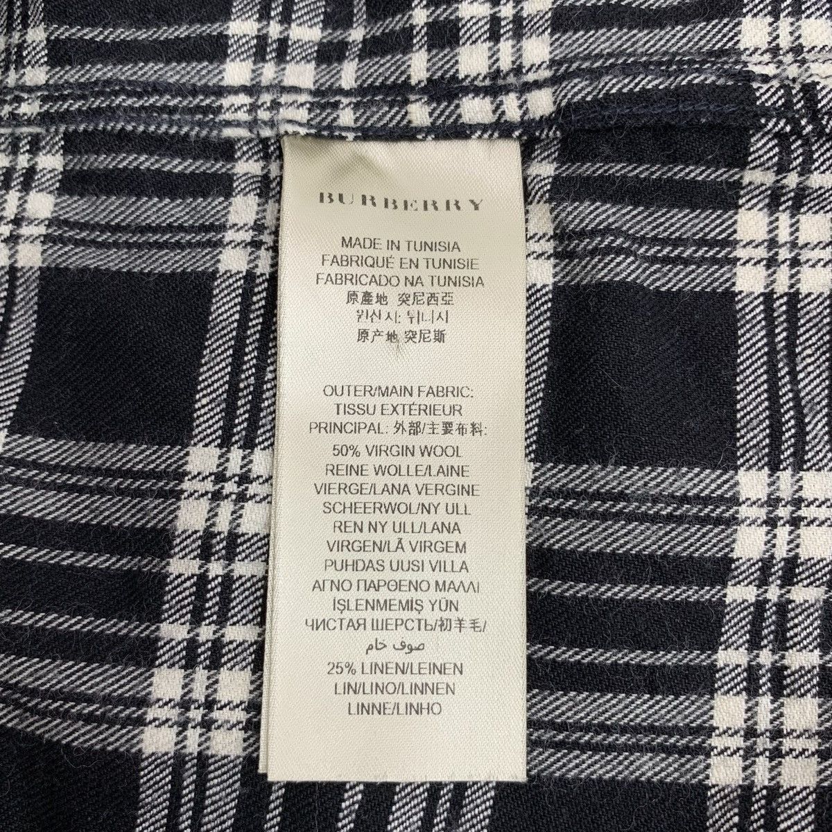 Burberry Burberry Black Check Wool Collared Long Sleeve Shirt K26WX Size US M / EU 48-50 / 2 - 7 Thumbnail