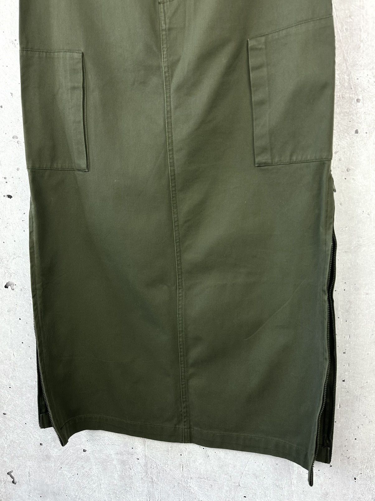 Japanese Brand × Vintage Neighborhood NYC Khaki Cargo Zipper Cotton Long Skirt Size 38" / US 16 / IT 52 - 3 Thumbnail