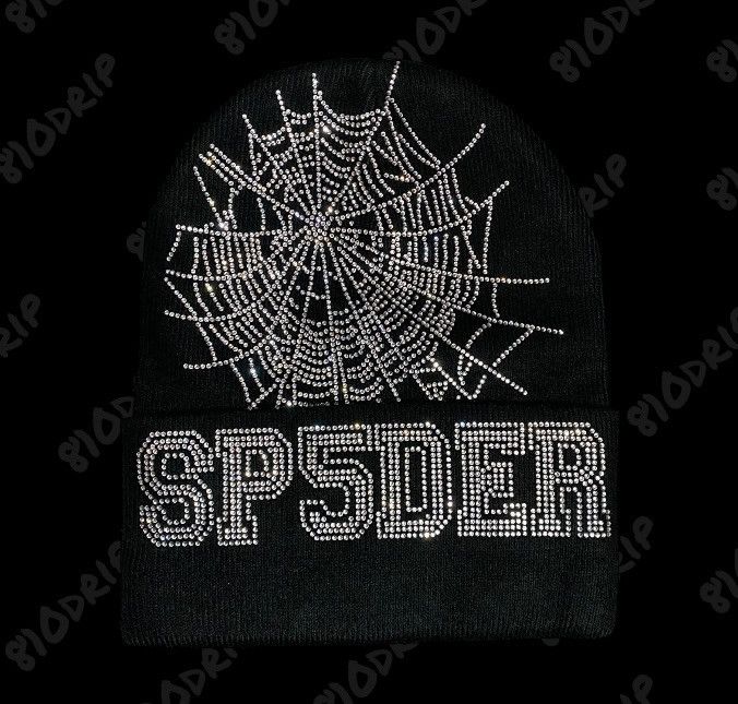 Sp5der Sp5der Rhinestone Web Beanie - Black Size ONE SIZE - 1 Thumbnail