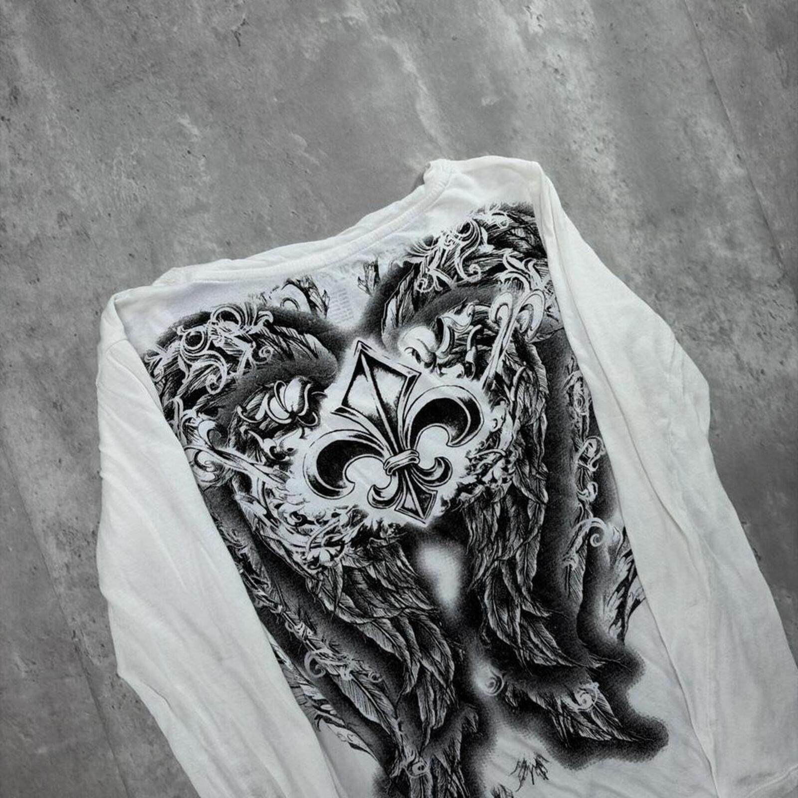 Other Y2K L.O.L. Vintage Gothic Angel Wings Long Sleeve Shirt Size L / US 10 / IT 46 - 4 Thumbnail