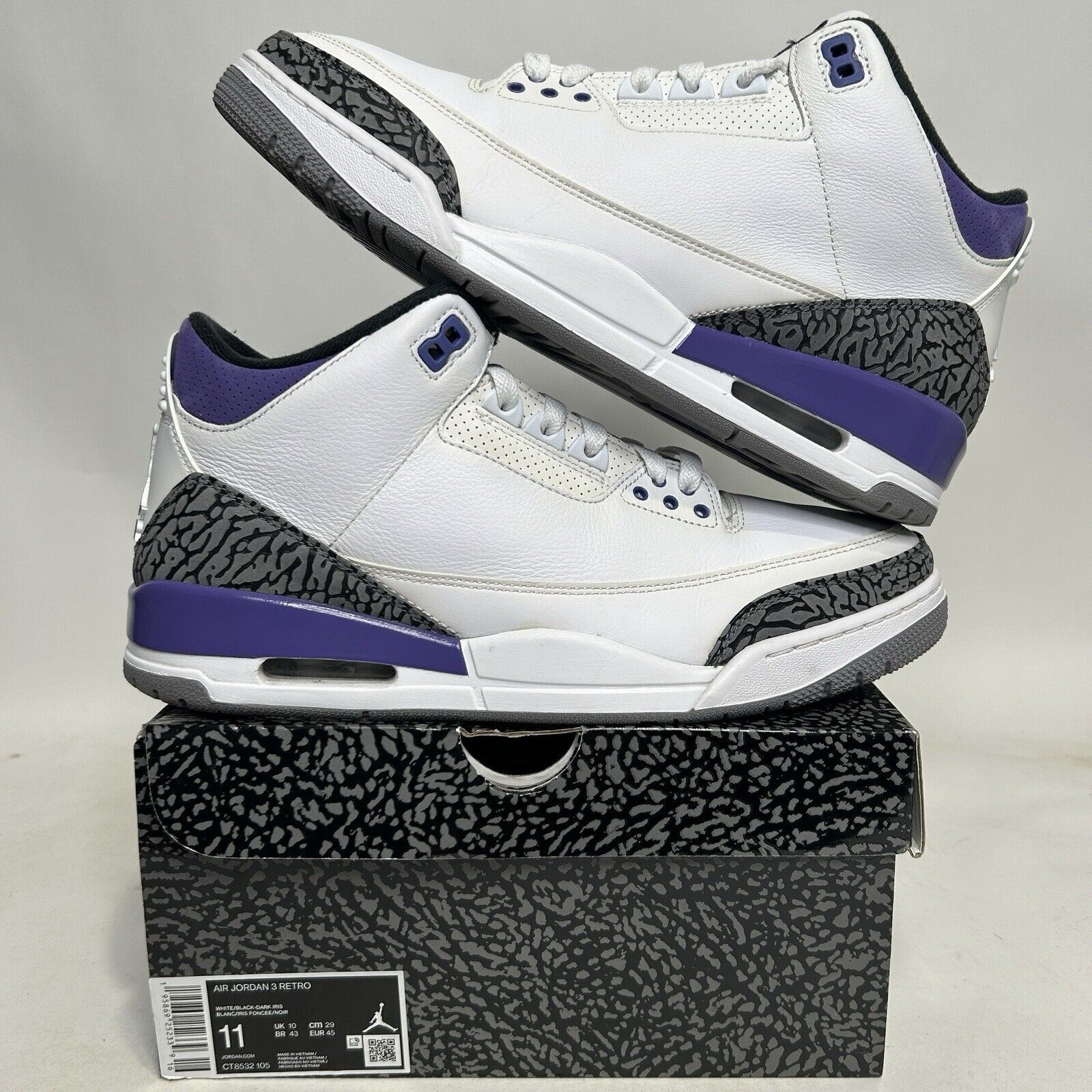Nike Nike Air Jordan 3 Retro “Dark Iris” 2024 Size US 11 / EU 44 - 1 Thumbnail