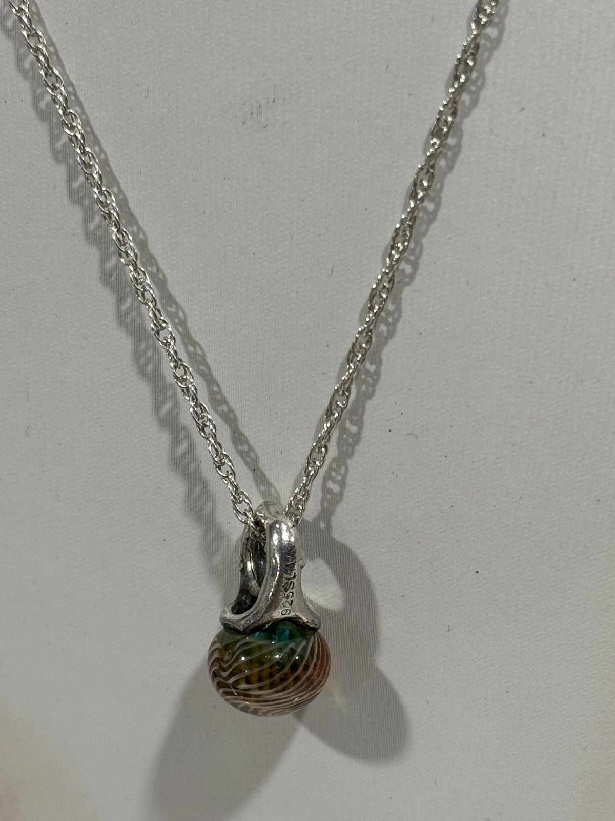 Sterling Silver Trollbeads 925 Necklace w/ Handcrafted Murano Glass Bead Size ONE SIZE - 3 Thumbnail