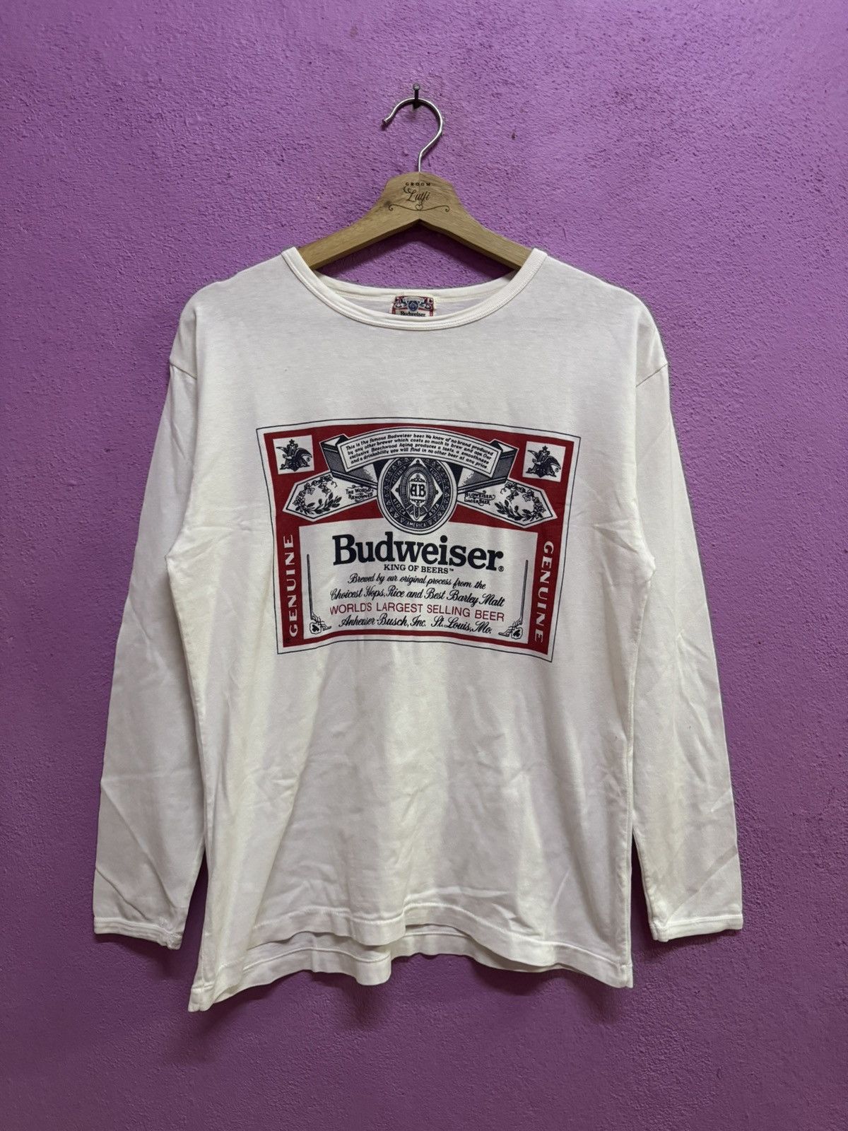 Budweiser Vintage Budweiser Long Sleeves Size M Size US M / EU 48-50 / 2 - 1 Thumbnail