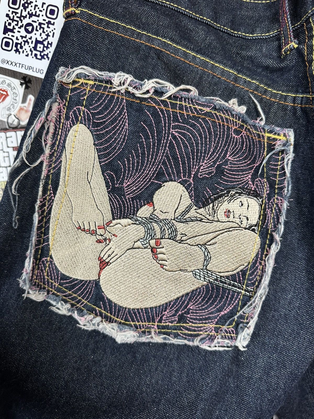 RMC Jeans × Red Monkey RMC 2008 “Erotic Ukiyo-e Collection” 1001 Archive Denim Size US 30 / EU 46 - 19 Thumbnail