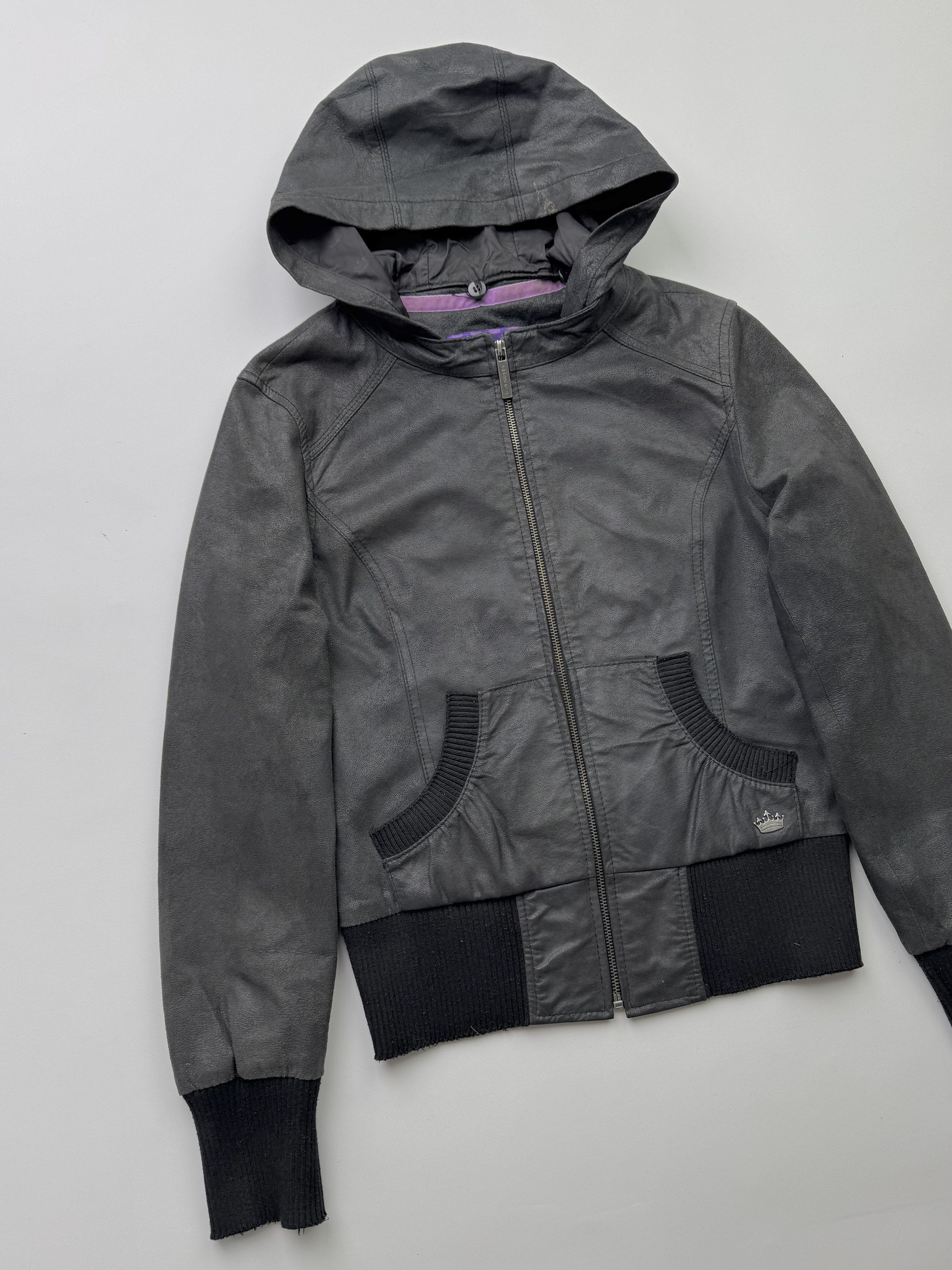 Vintage Vintage Cropped Hood Leather Jacket B241(V80) Size M / US 6-8 / IT 42-44 - 2 Thumbnail