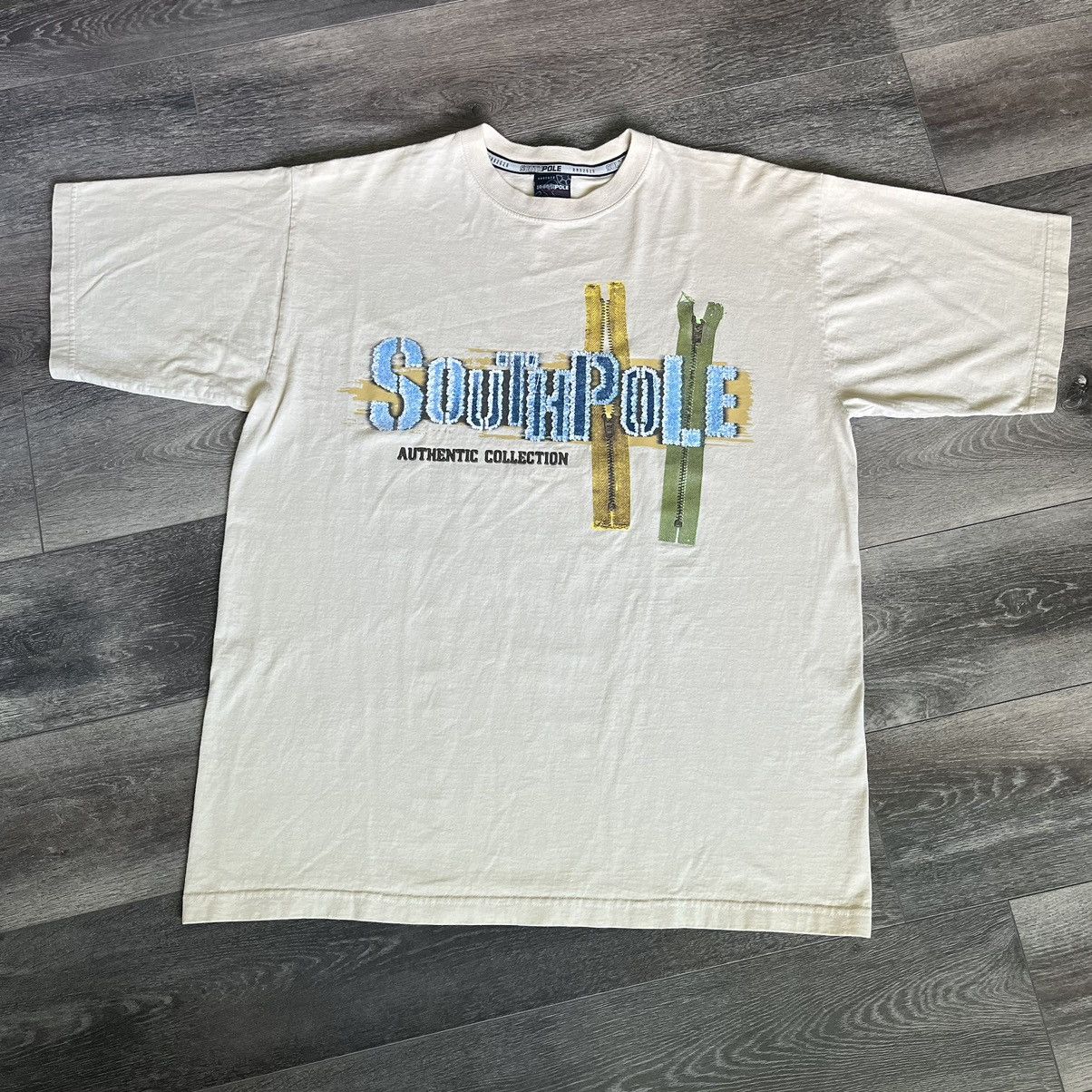 Southpole Vintage South Pole Affliction Style Zipper Logo Graphic Tee Size US L / EU 52-54 / 3 - 1 Thumbnail