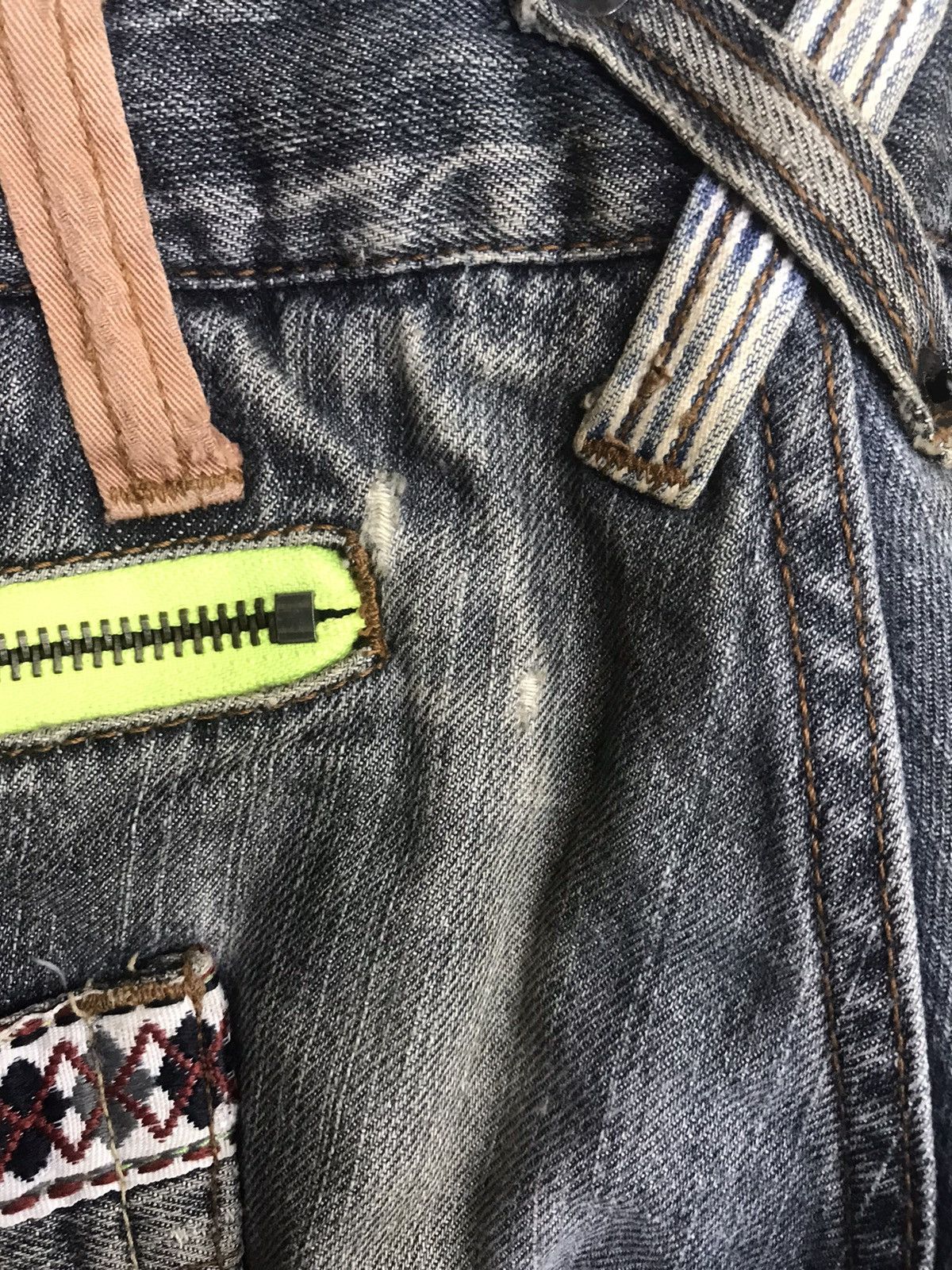 Japanese Brand 💥DOUBLE WAIST💥Dominate Handcrft Distressed Dirty Denim F81 Size US 32 / EU 48 - 17 Thumbnail