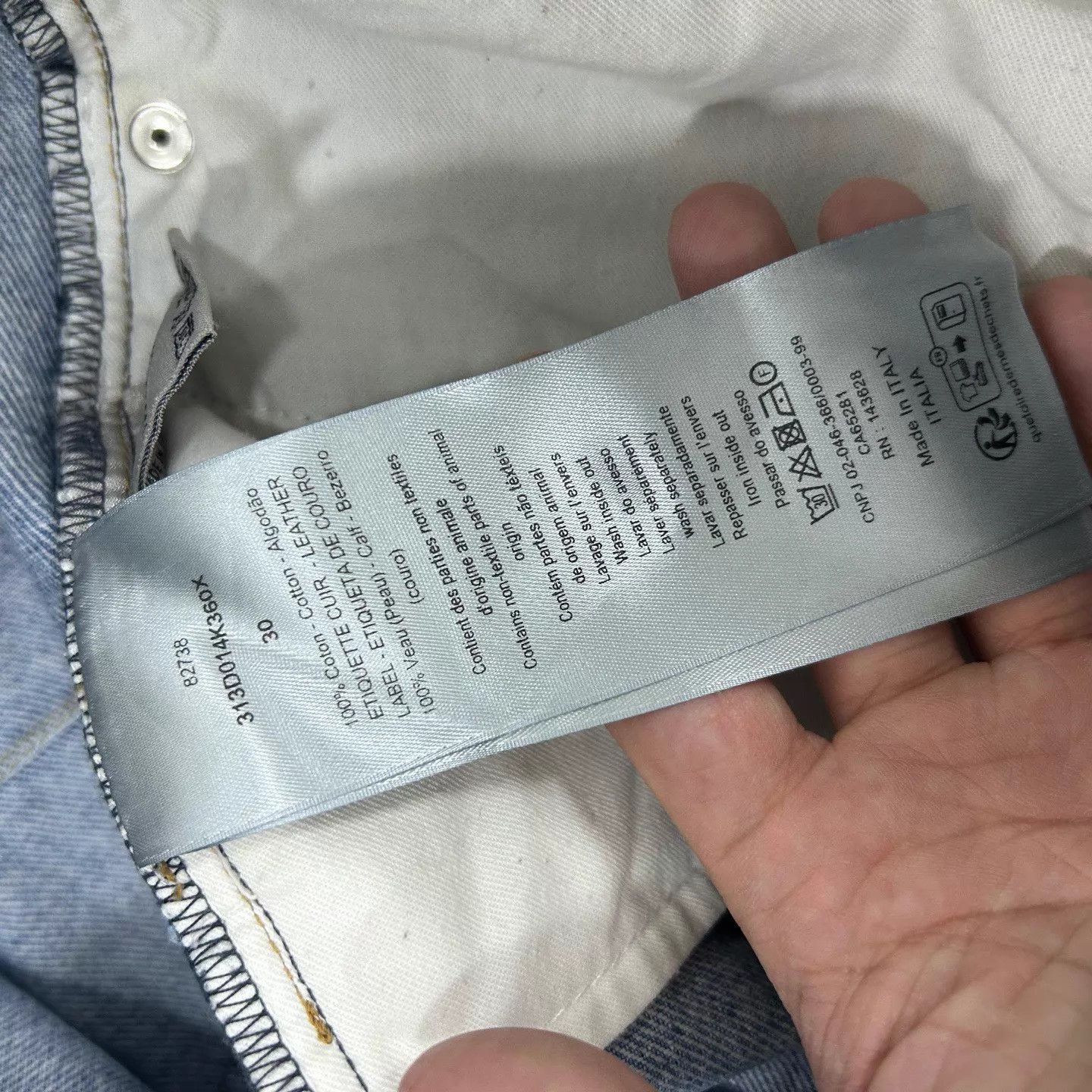 Dior Dior 99 New Washed Blue Leather Logo Jeans 30 Size US 30 / EU 46 - 5 Thumbnail