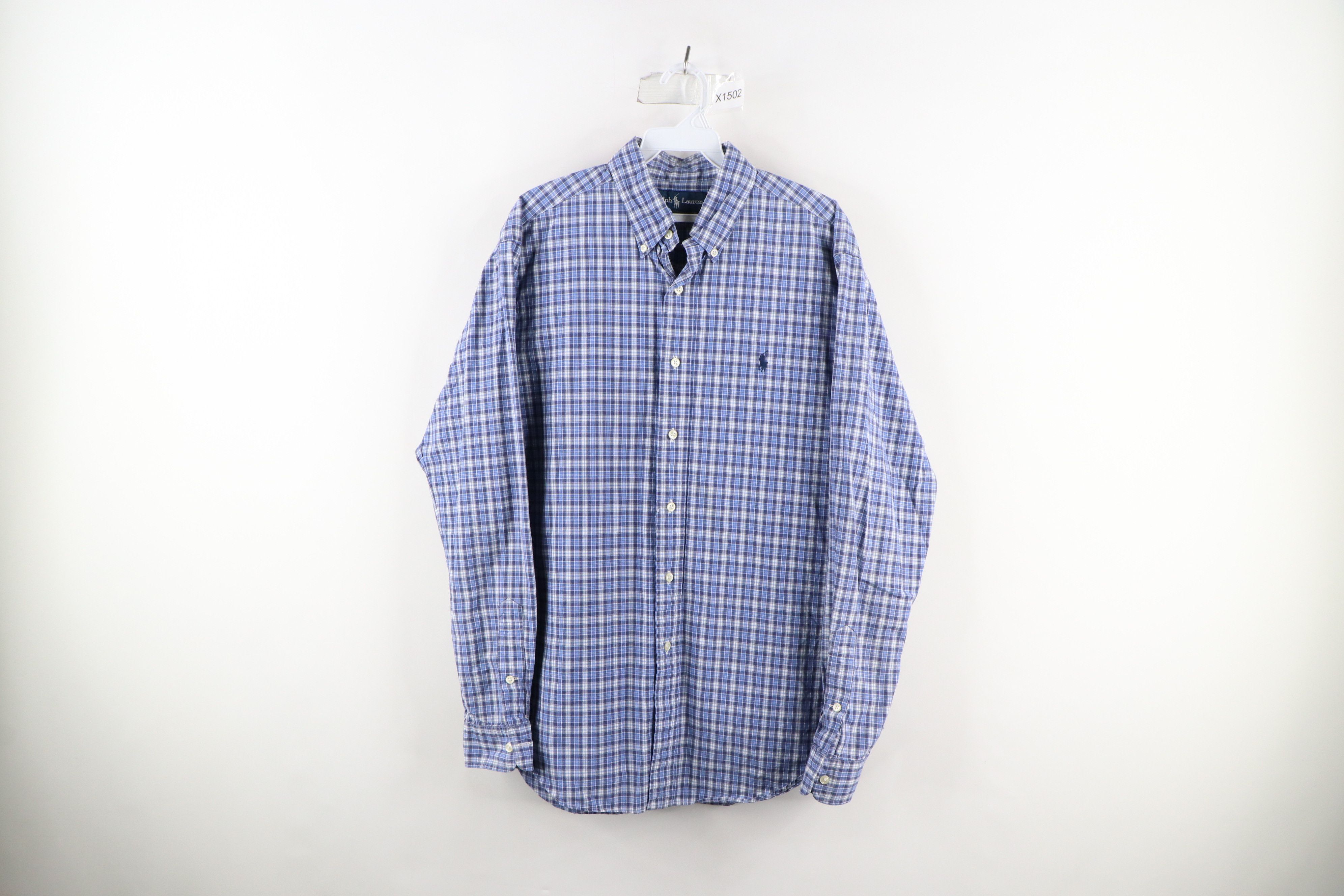 Polo Ralph Lauren Vintage 90s Ralph Lauren Fit Collared Button Down Shirt Blue Size US L / EU 52-54 / 3 - 1 Thumbnail