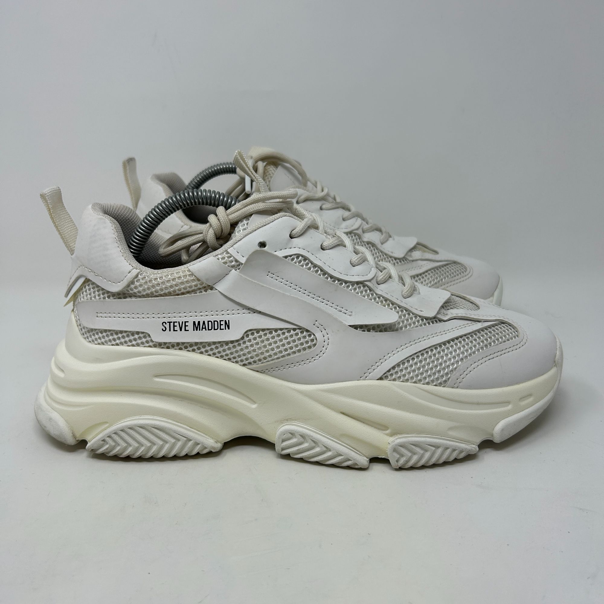 Steve Madden Steve Madden Possession White Womens 11M Chunky Retro Casual Size US 11 / IT 41 - 3 Thumbnail