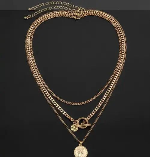 Jewelry 3pcs Men’s Vintage roman coin pendant necklace set Size ONE SIZE - 3 Thumbnail