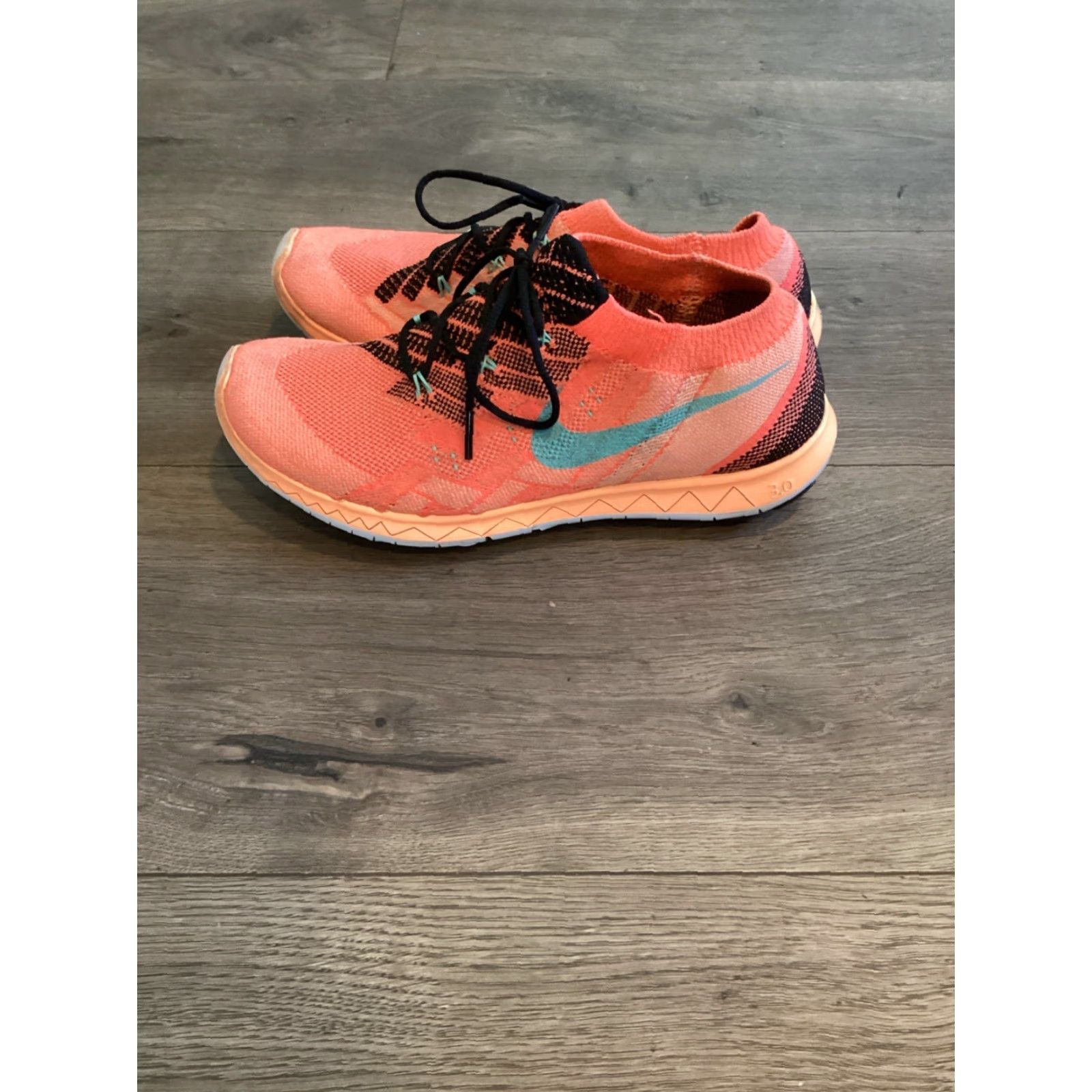 Nike Nike Free 3.0 Flyknit Athletic Sneakers Women Sz 8 Orange Blue White Black 2015 Size US 8 / IT 38 - 4 Thumbnail