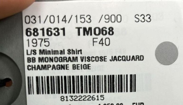Balenciaga o1bcso1str1124 BB Monogram Minimal Shirt Large Fit Beige Size M / US 6-8 / IT 42-44 - 5 Thumbnail