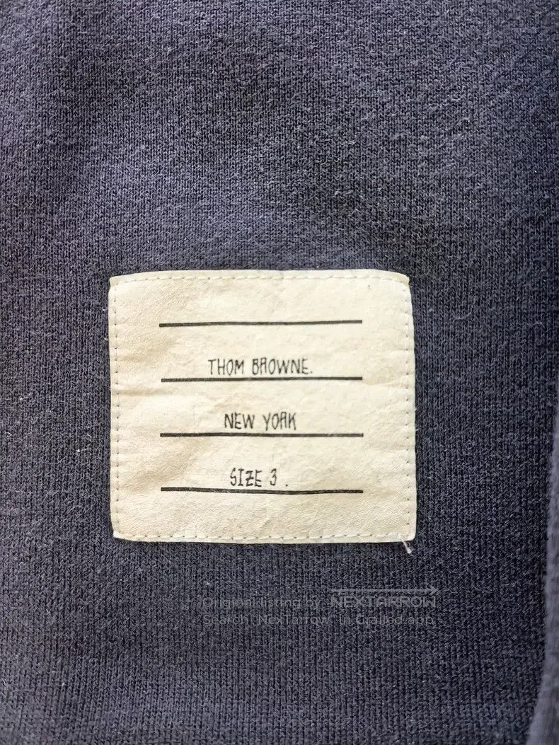 Thom Browne Thom Browne Navy Blue Four-Striped Sweatshirt Size US L / EU 52-54 / 3 - 4 Thumbnail