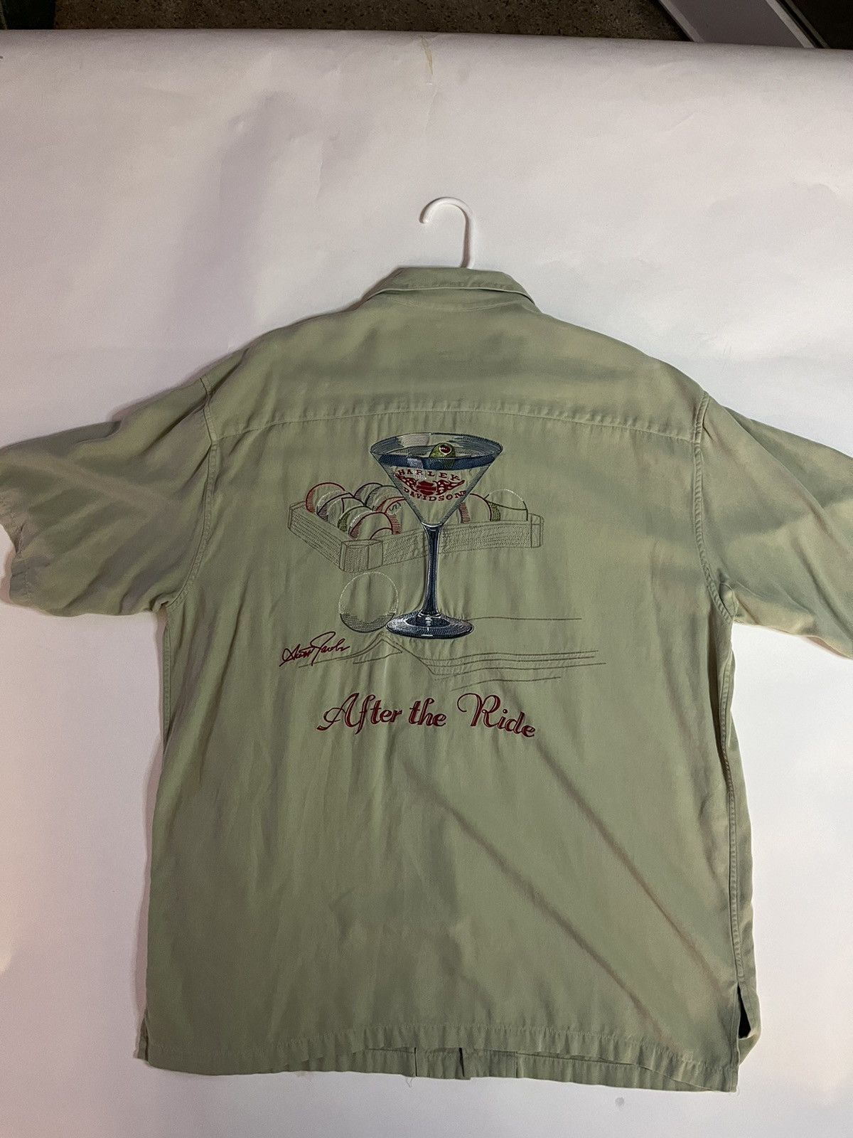 Harley Davidson × Vintage Silk Harley Davidson Embroidered button up Size US XL / EU 56 / 4 - 2 Thumbnail