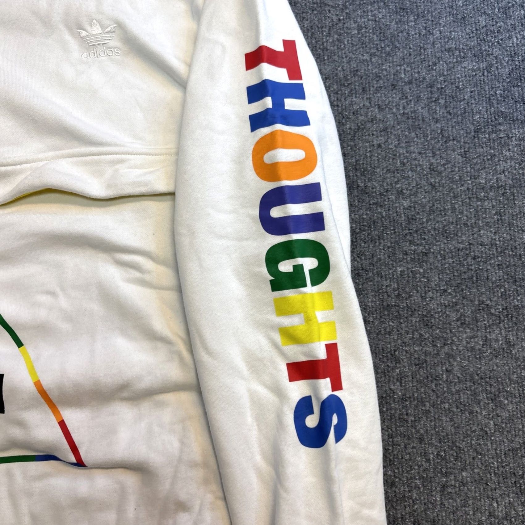 Adidas Adidas x Pharrell Williams Hoodie Men L White Breathe Thoughts 1/4 Zip Pullover Size US L / EU 52-54 / 3 - 5 Thumbnail