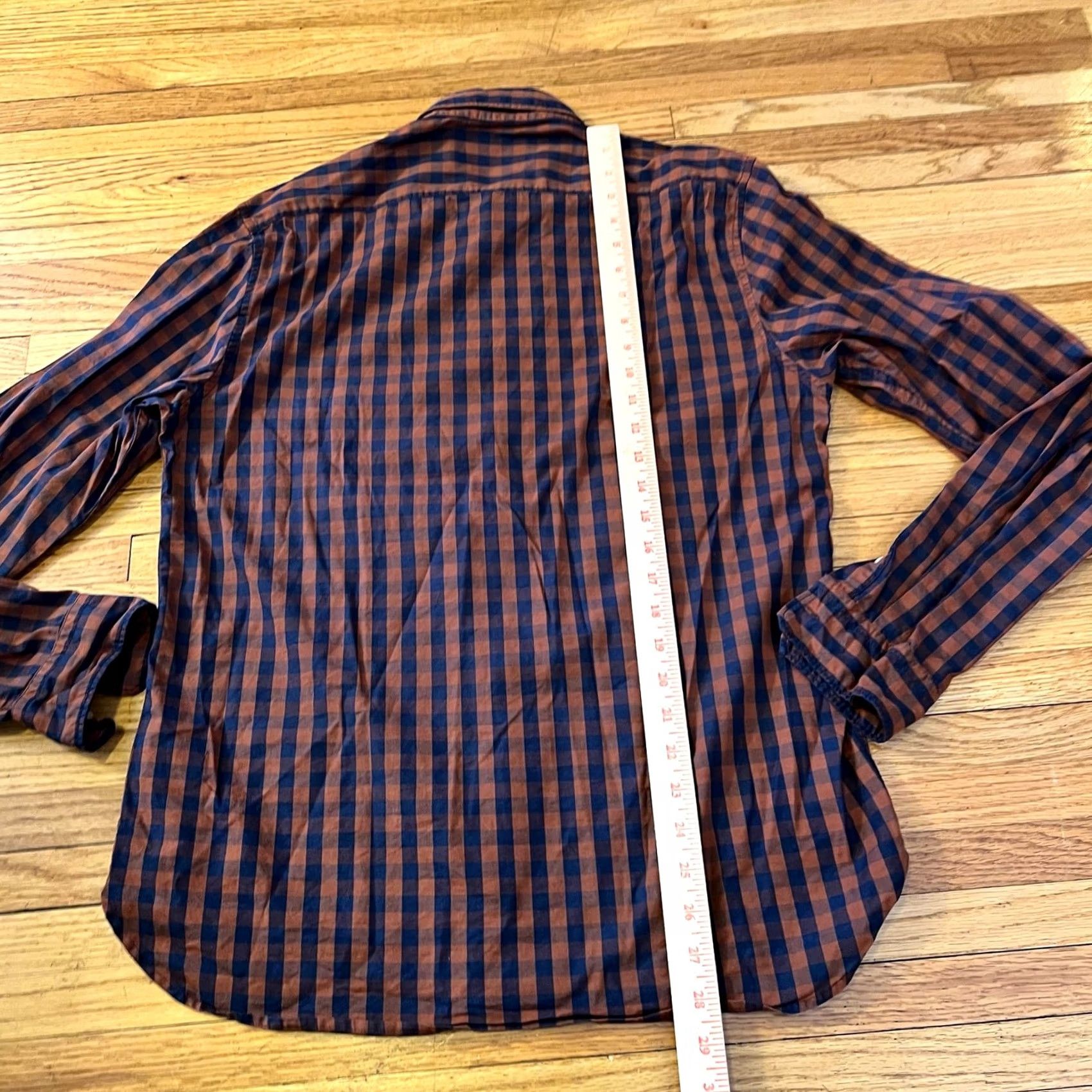 Scotch & Soda Scotch & Soda Shirt Mens Large My Favorite Plaid Long Sleeve Button Nylon Blend Blue L Mens Size US L / EU 52-54 / 3 - 5 Thumbnail
