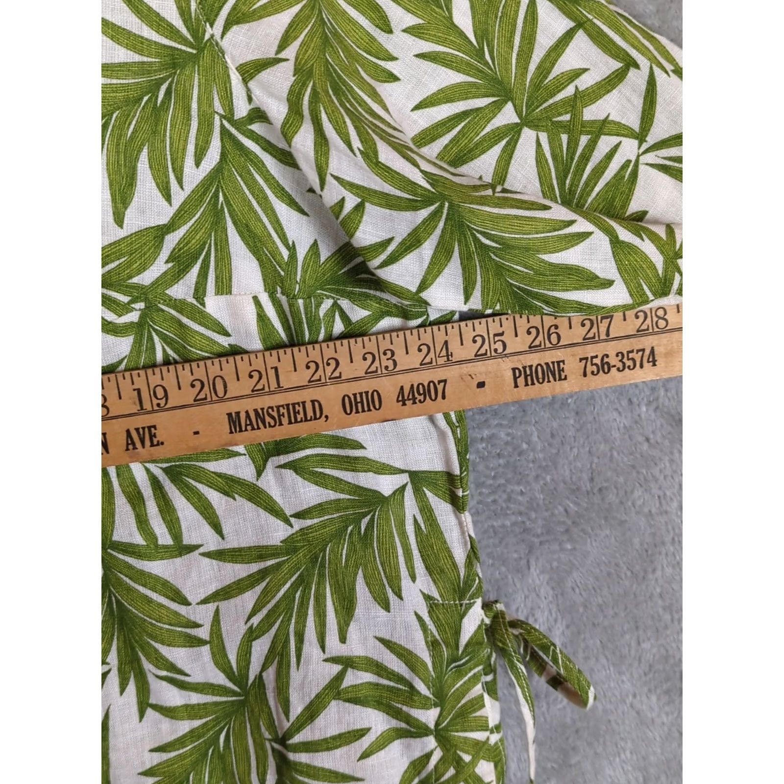 Nicole Miller Nicole Miller Green Tropical Print 1X Linen Popover Tunic Boho Beach Blouse Size XL / US 12-14 / IT 48-50 - 5 Thumbnail