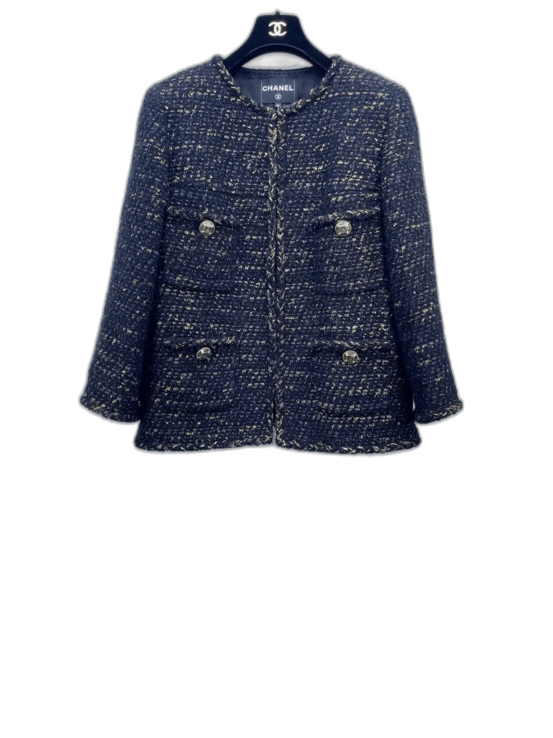 Chanel Chanel Black and Gold Loose Jacket -2505 Size US L / EU 52-54 / 3 - 1 Thumbnail