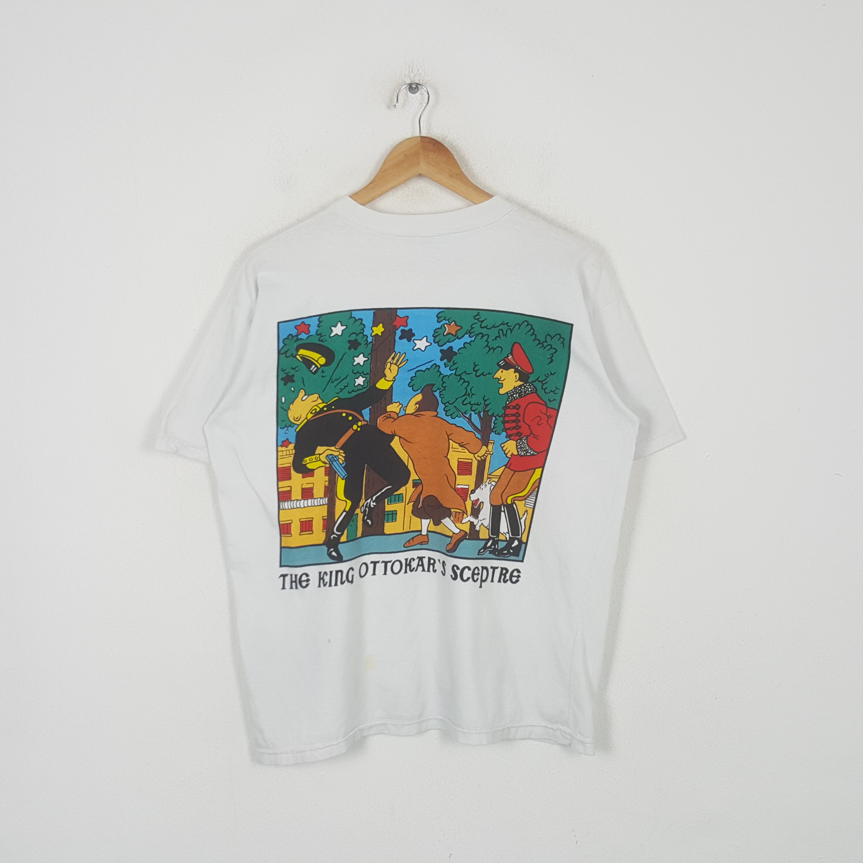 Vintage Vintage Tintin The King Ottokars Sceptre Tshirt C299N6 Size US L / EU 52-54 / 3 - 1 Thumbnail