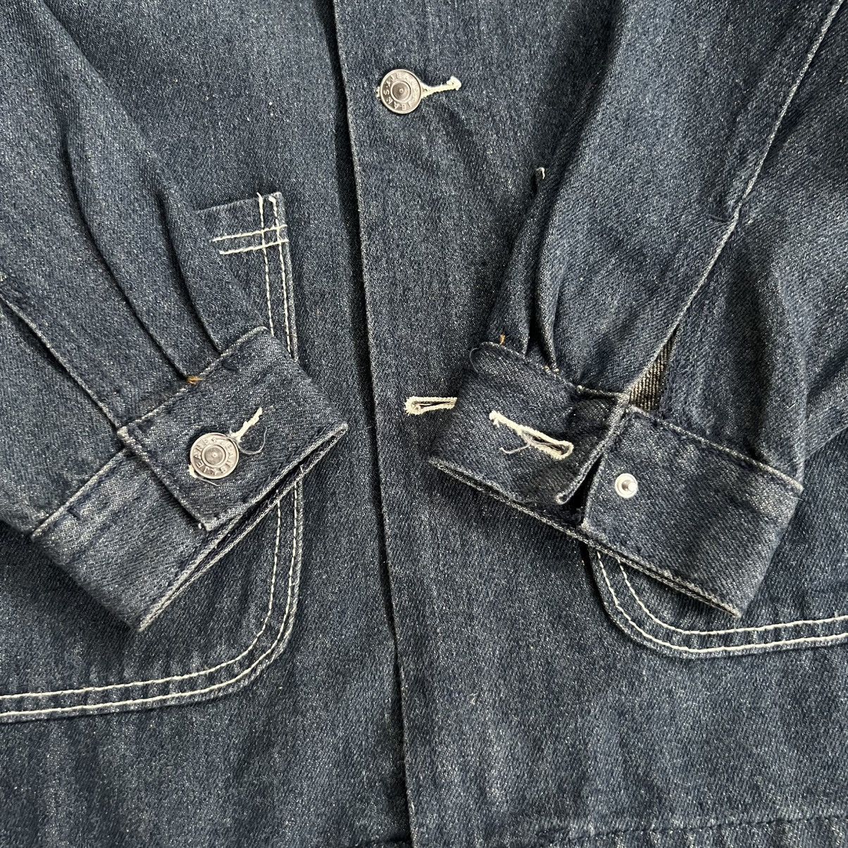 Japanese Brand 99:S Workwear Style Four Pocket Denim Chore Jacket Size US XL / EU 56 / 4 - 5 Thumbnail