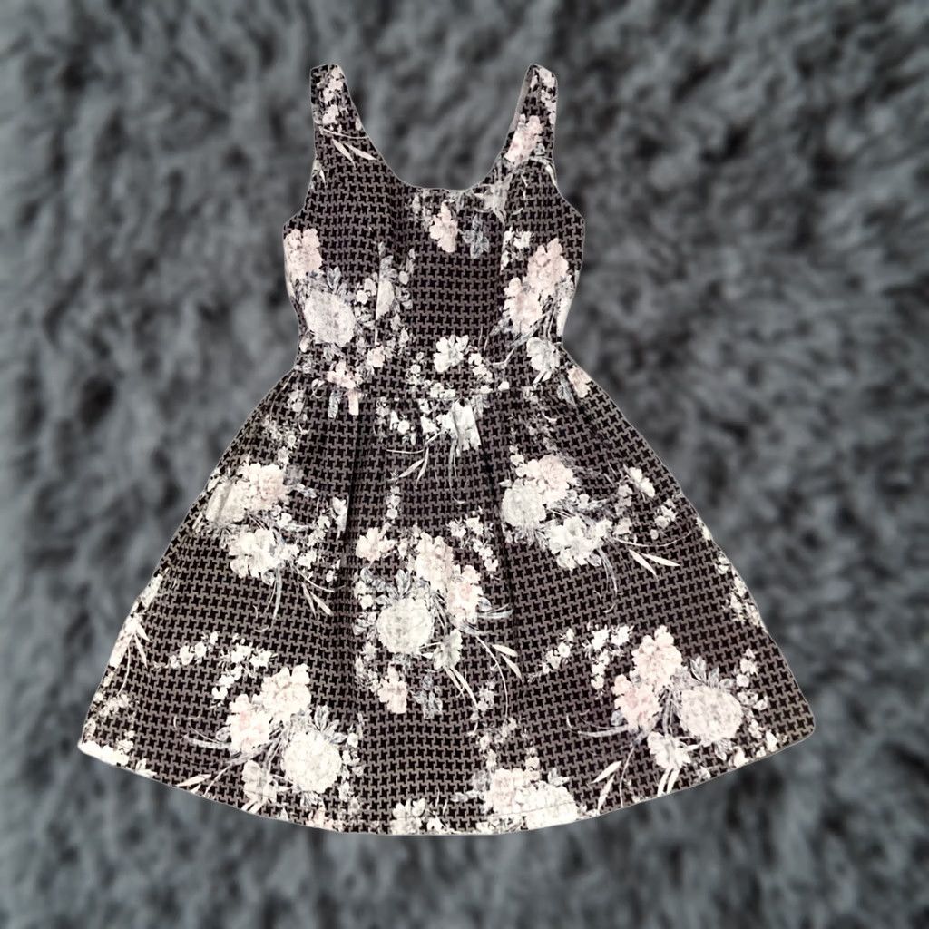lush blouson chiffon skater dress LUSH Women's Black Chiffon Blouson Skater