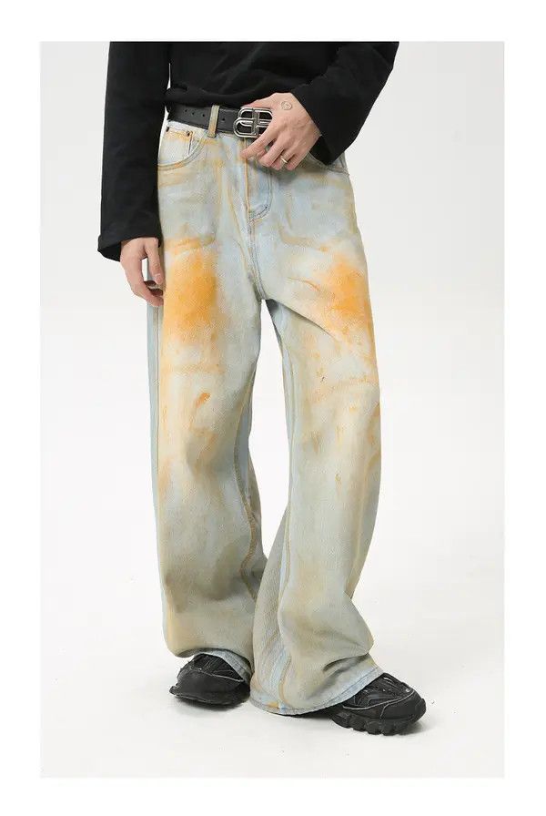 Japanese Brand Shii High street distressed tie-dyed vintage wide-leg jeans Size US 32 / EU 48 - 8 Thumbnail
