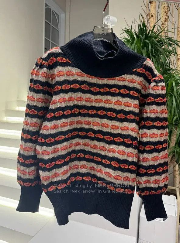 Yves Saint Laurent YSL Color Block Wool Knit Sweater . Size XXS / US 00 / IT 34 - 5 Thumbnail